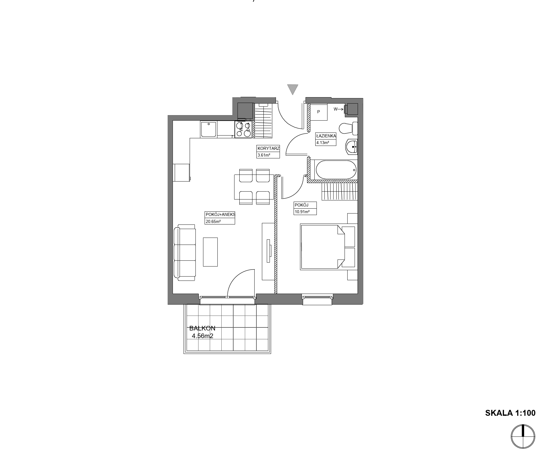 Plan 2 pok. 39m²