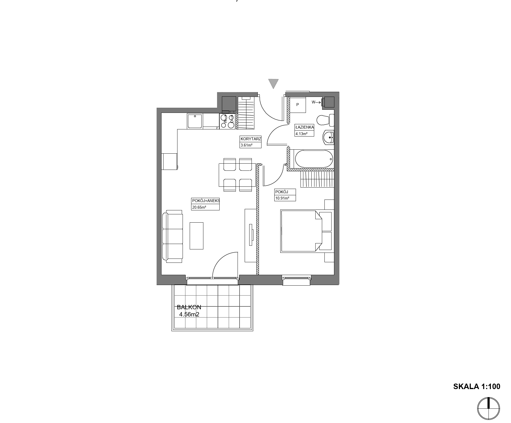 Plan 2 pok. 39m²