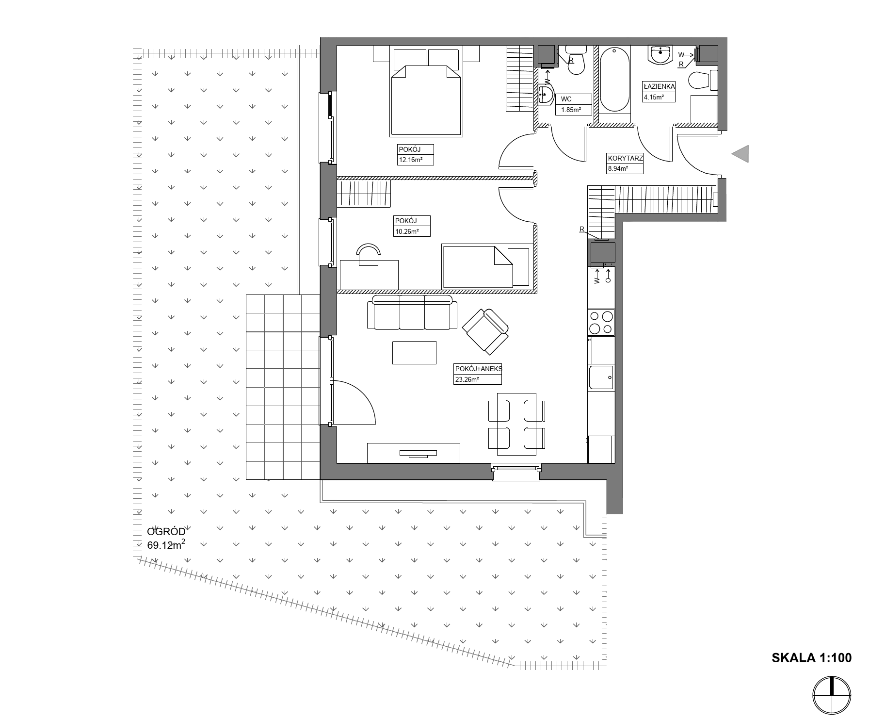 Plan 3 pok. 61m²