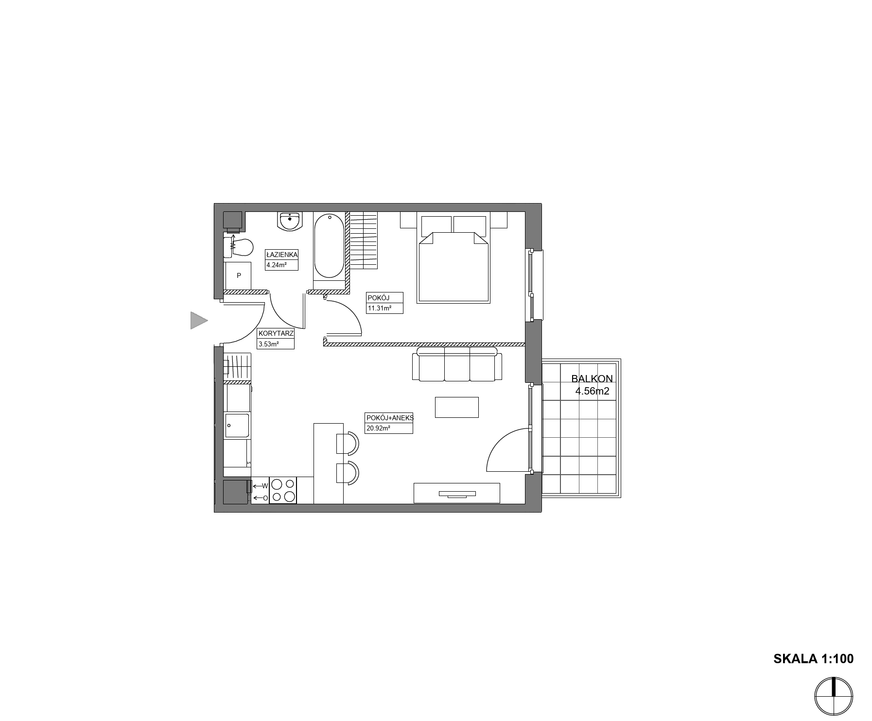 Plan 2 pok. 40m²