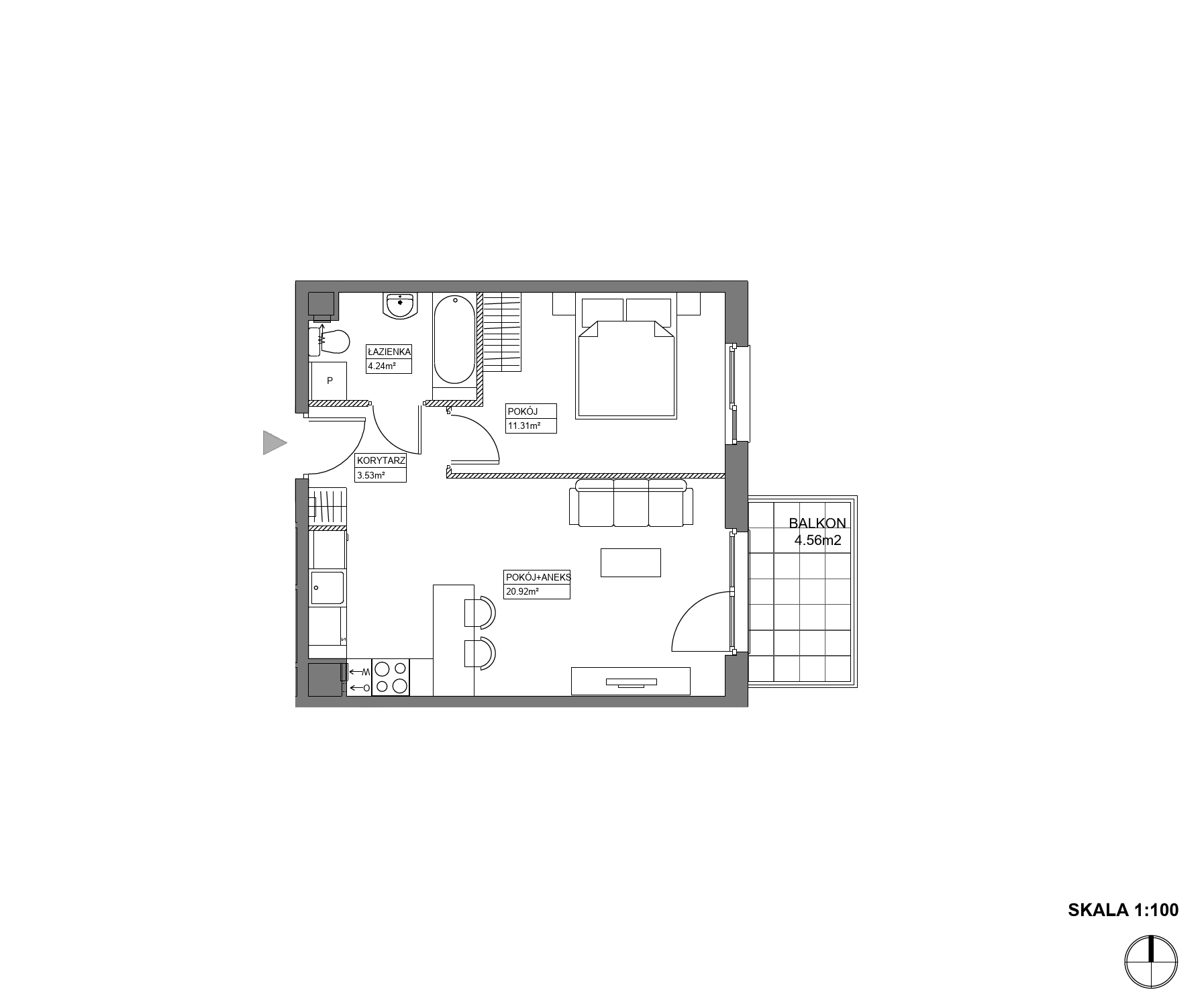 Plan 2 pok. 40m²