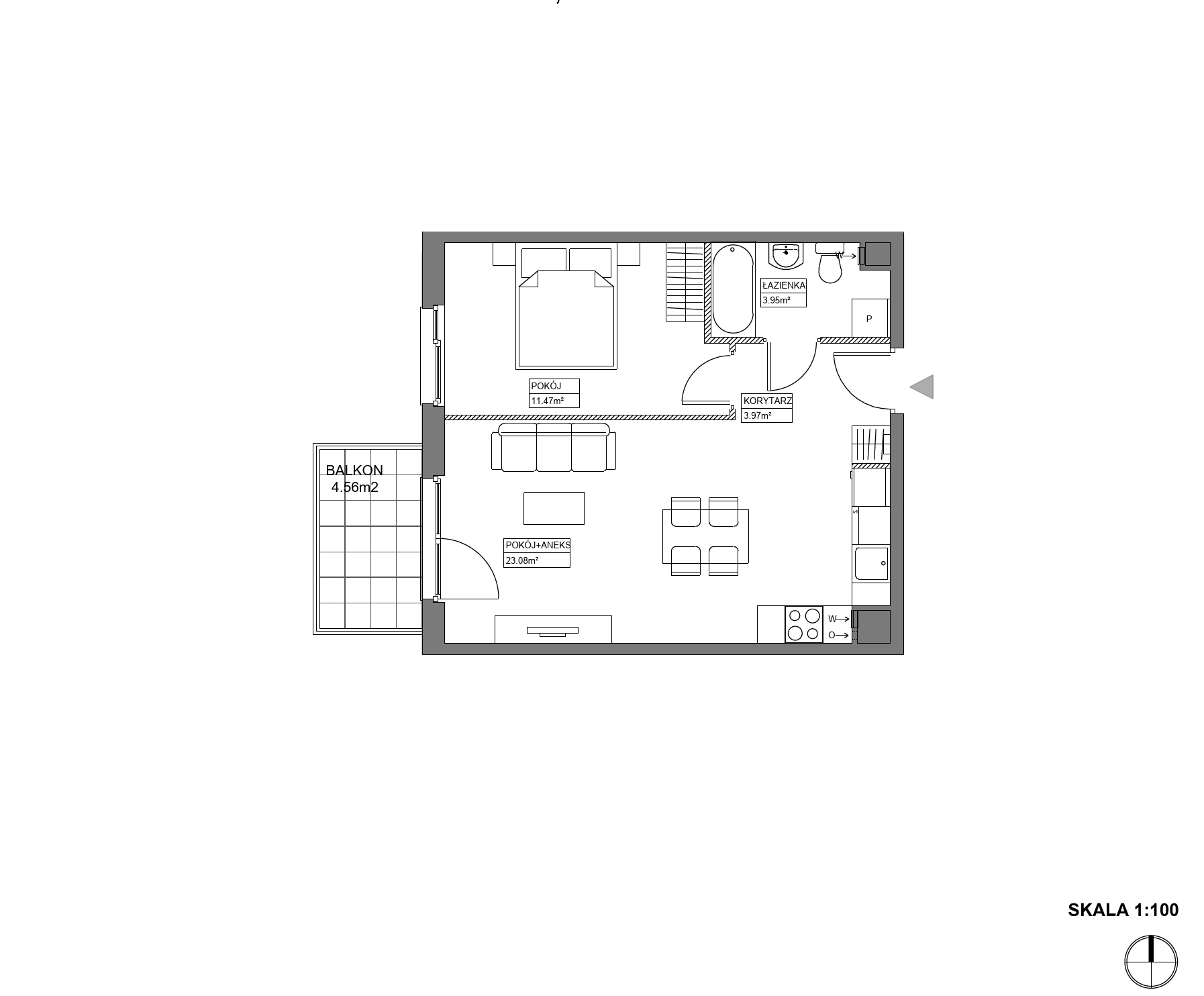 Plan 2 pok. 42m²