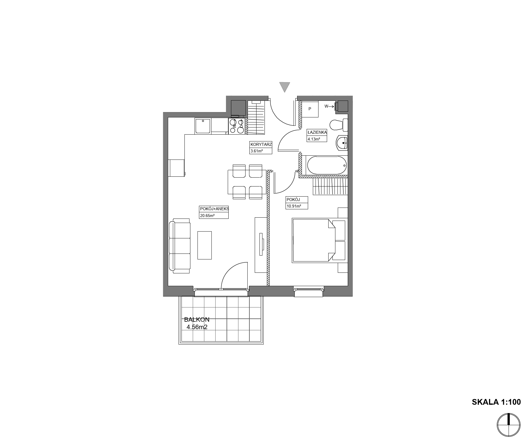 Plan 2 pok. 39m²