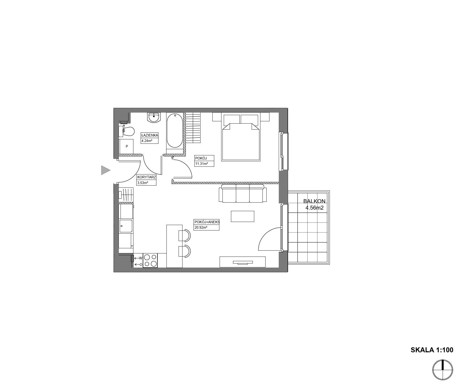 Plan 2 pok. 40m²