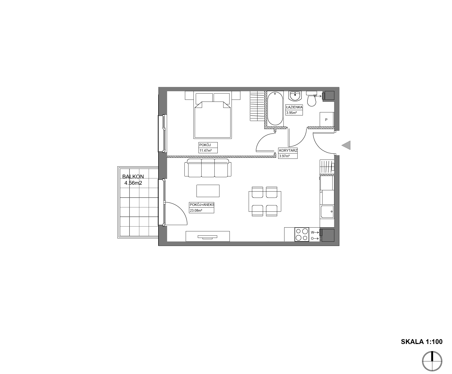 Plan 2 pok. 42m²