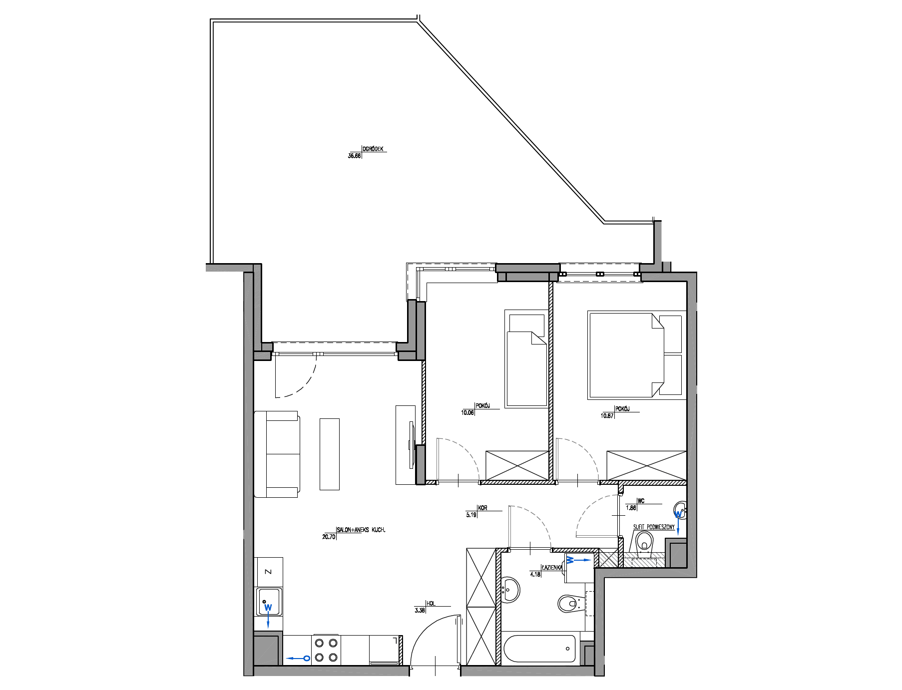 Plan 3 pok. 56m²