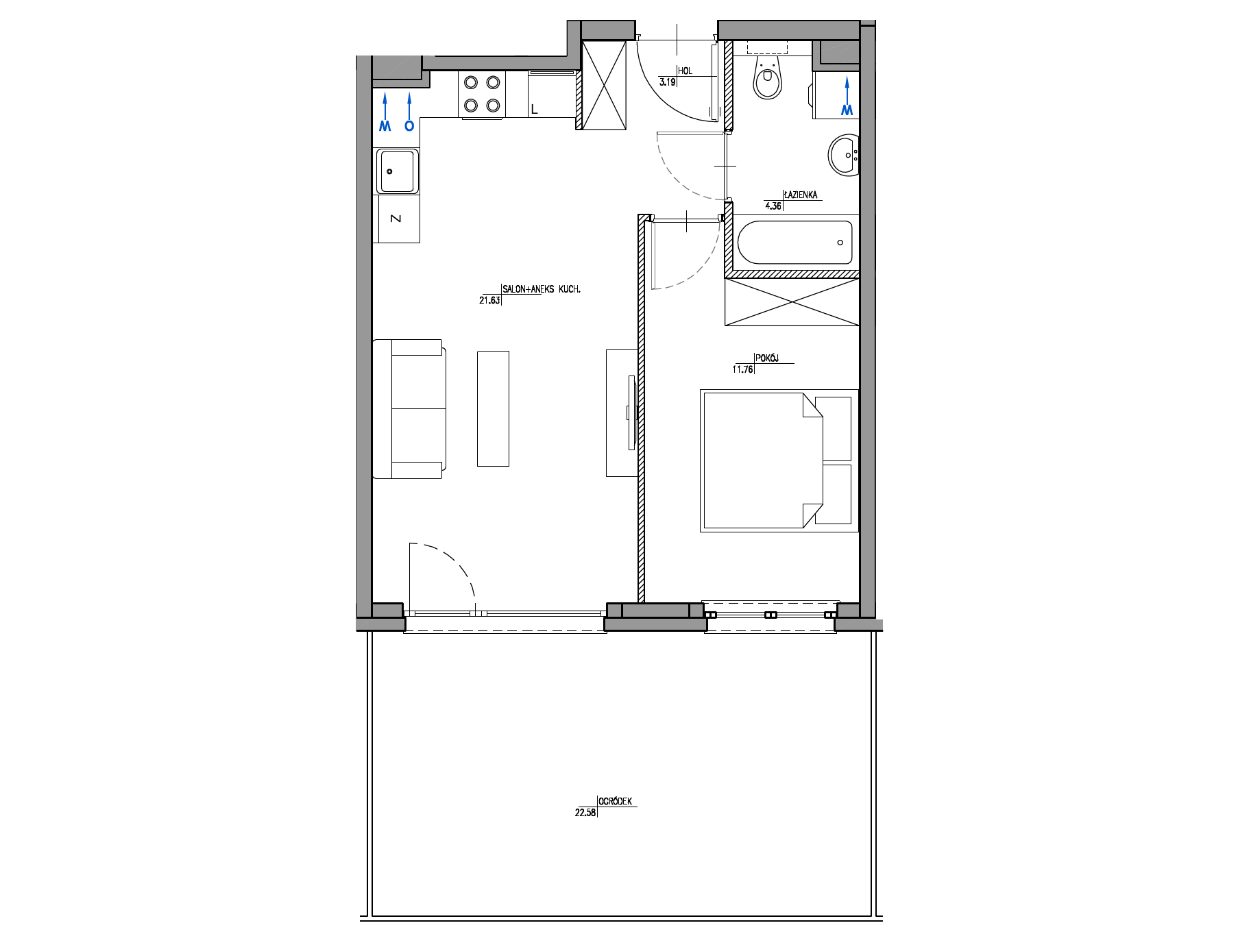 Plan 2 pok. 41m²