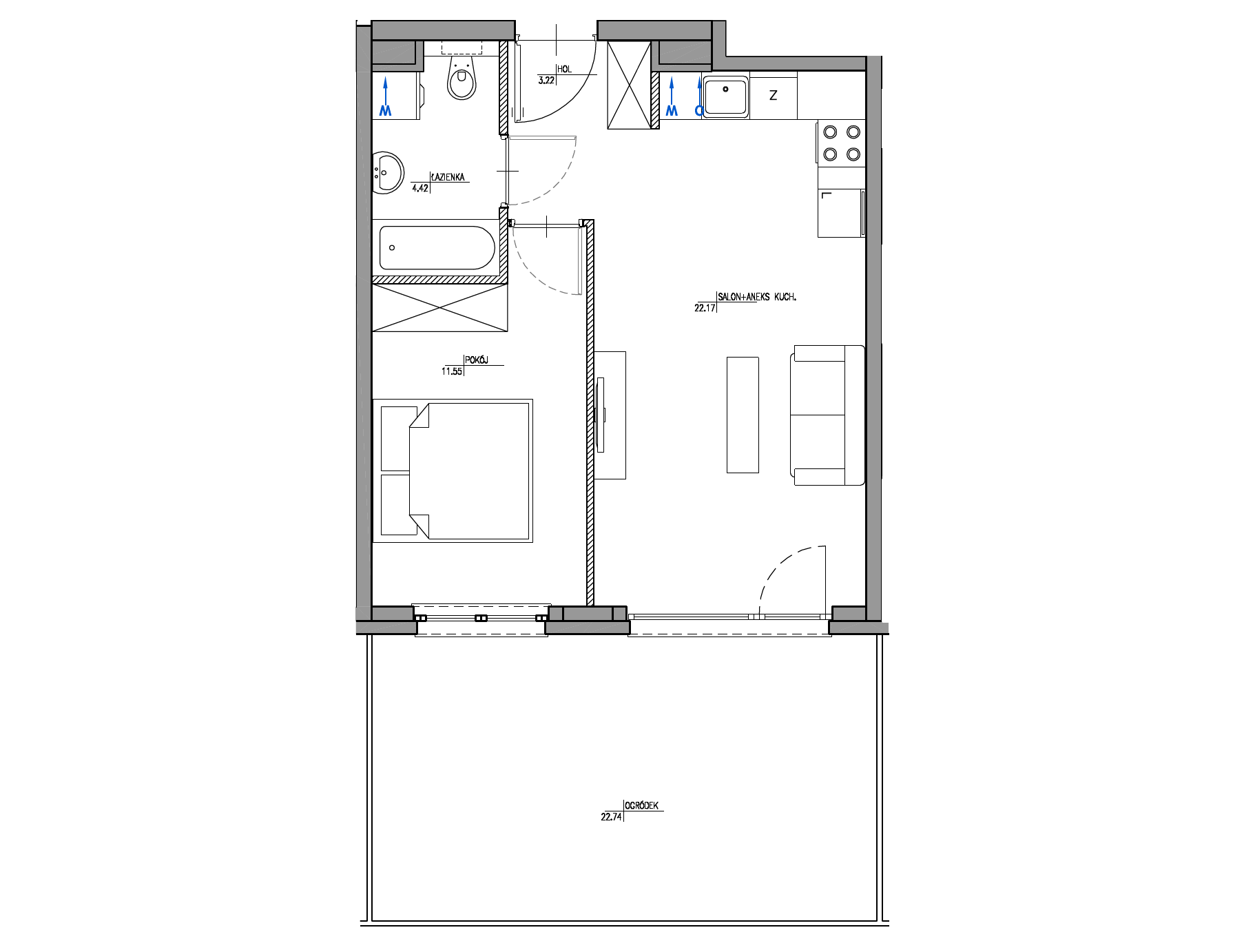 Plan 2 pok. 41m²