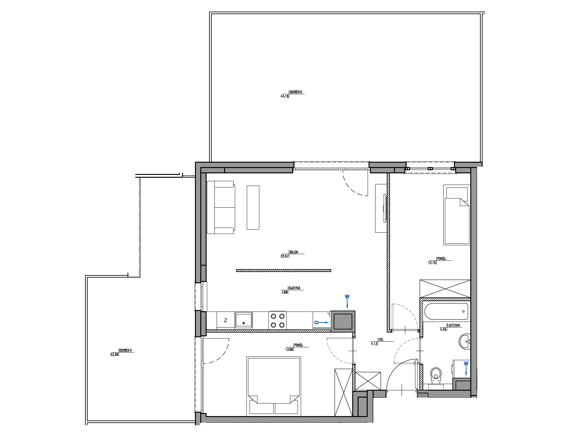 Plan 3 pok. 65m²