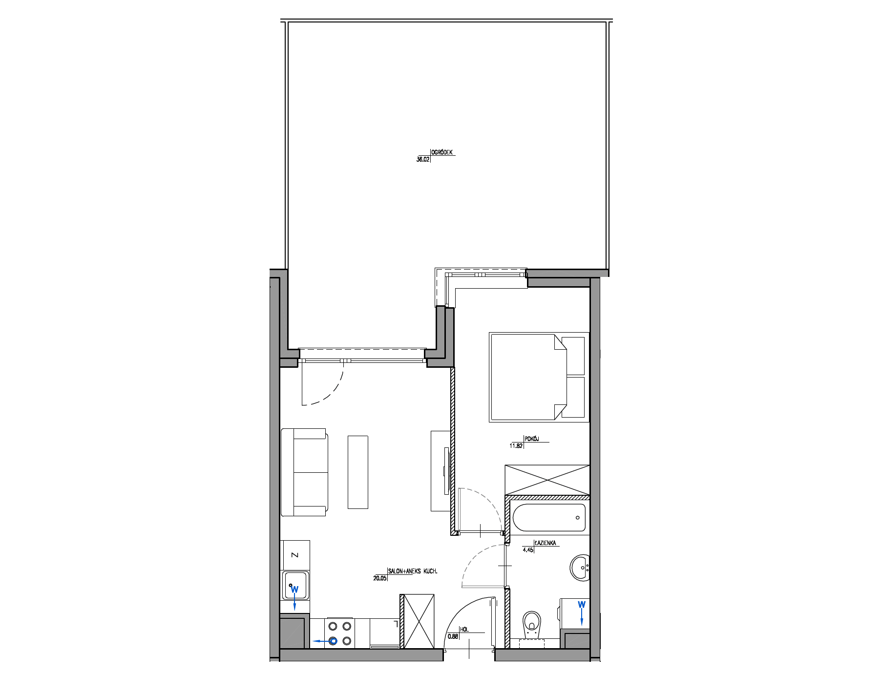 Plan 2 pok. 37m²