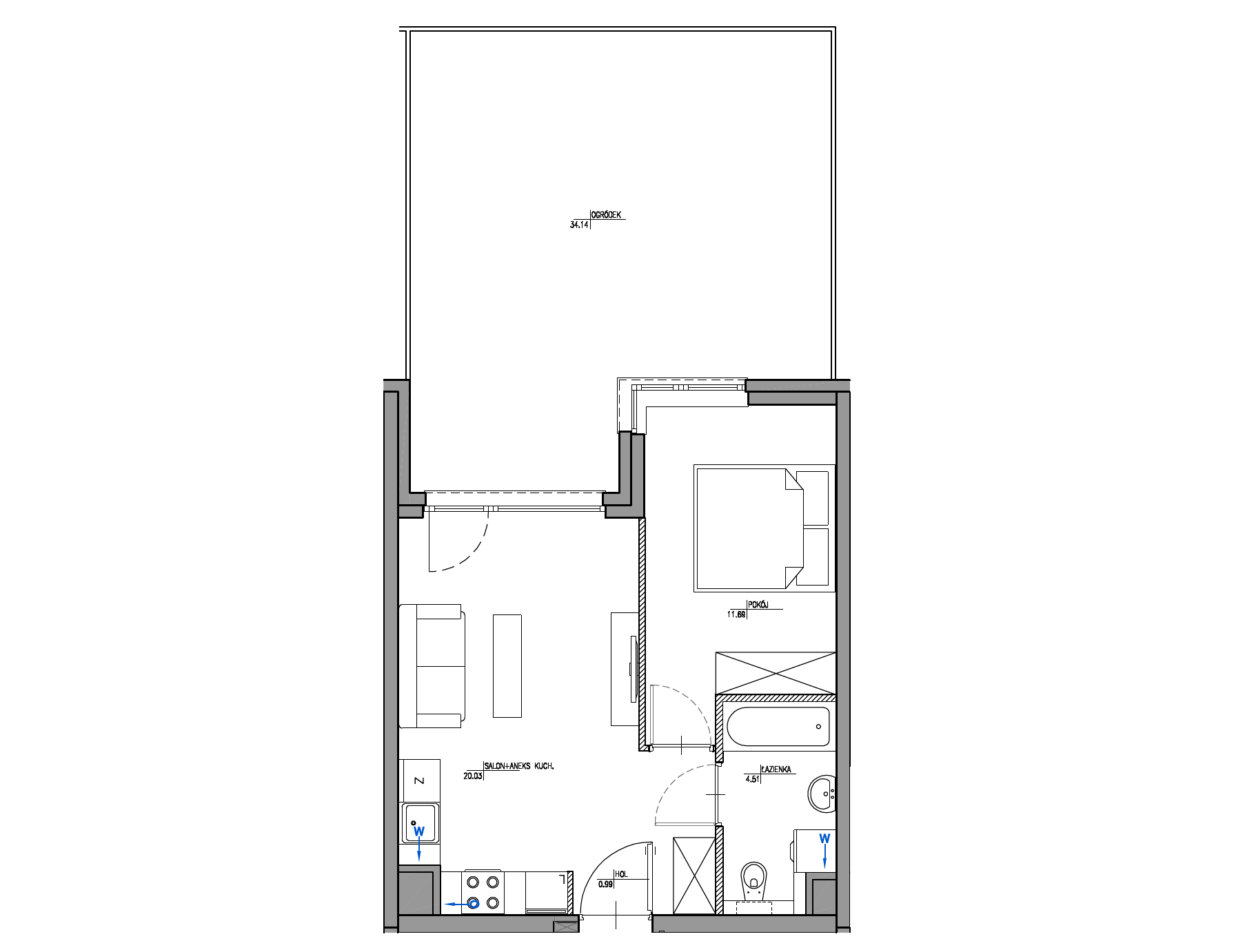 Plan 2 pok. 37m²