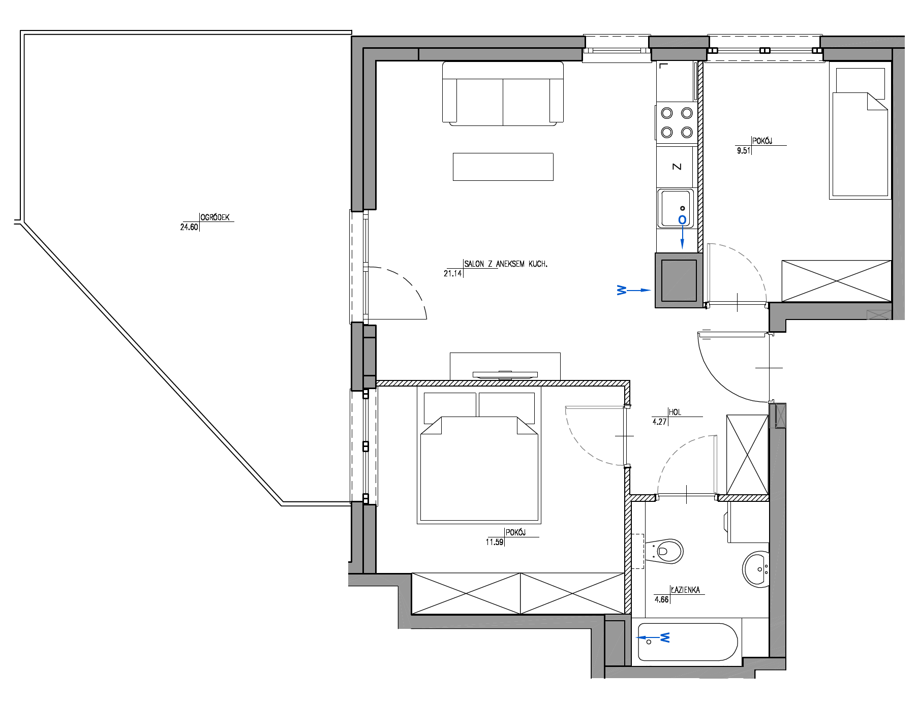 Plan 3 pok. 51m²