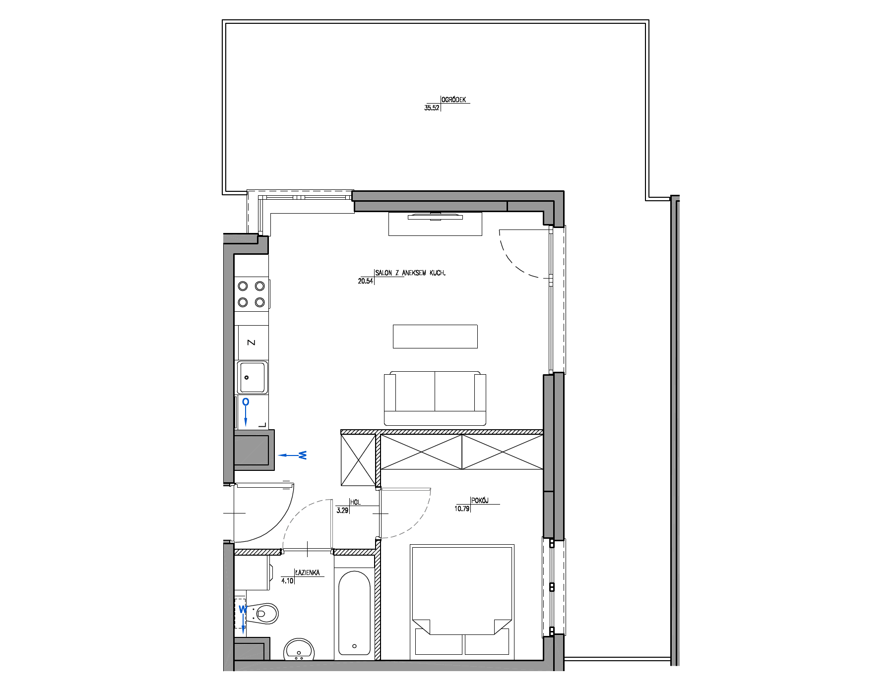 Plan 2 pok. 39m²