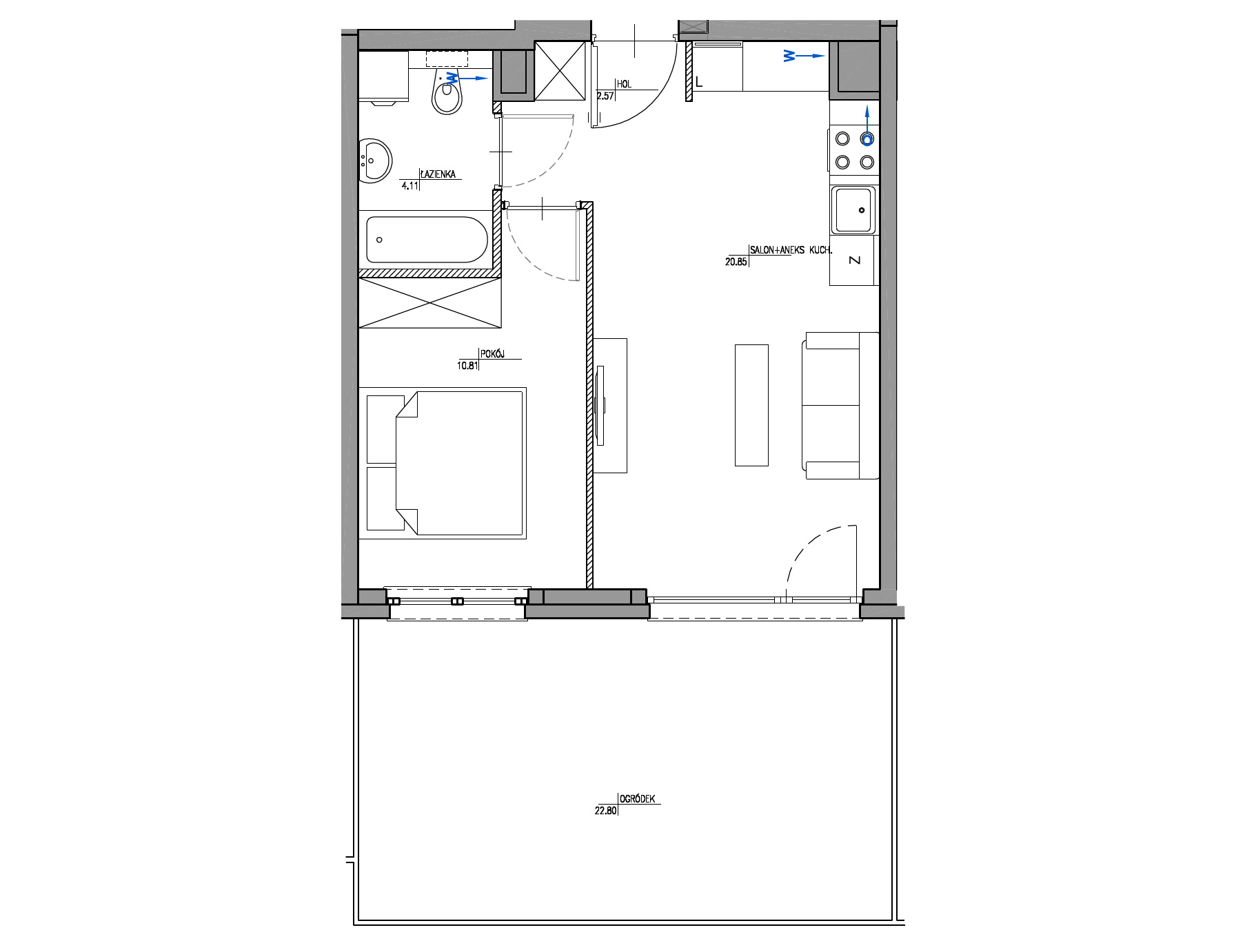 Plan 2 pok. 38m²