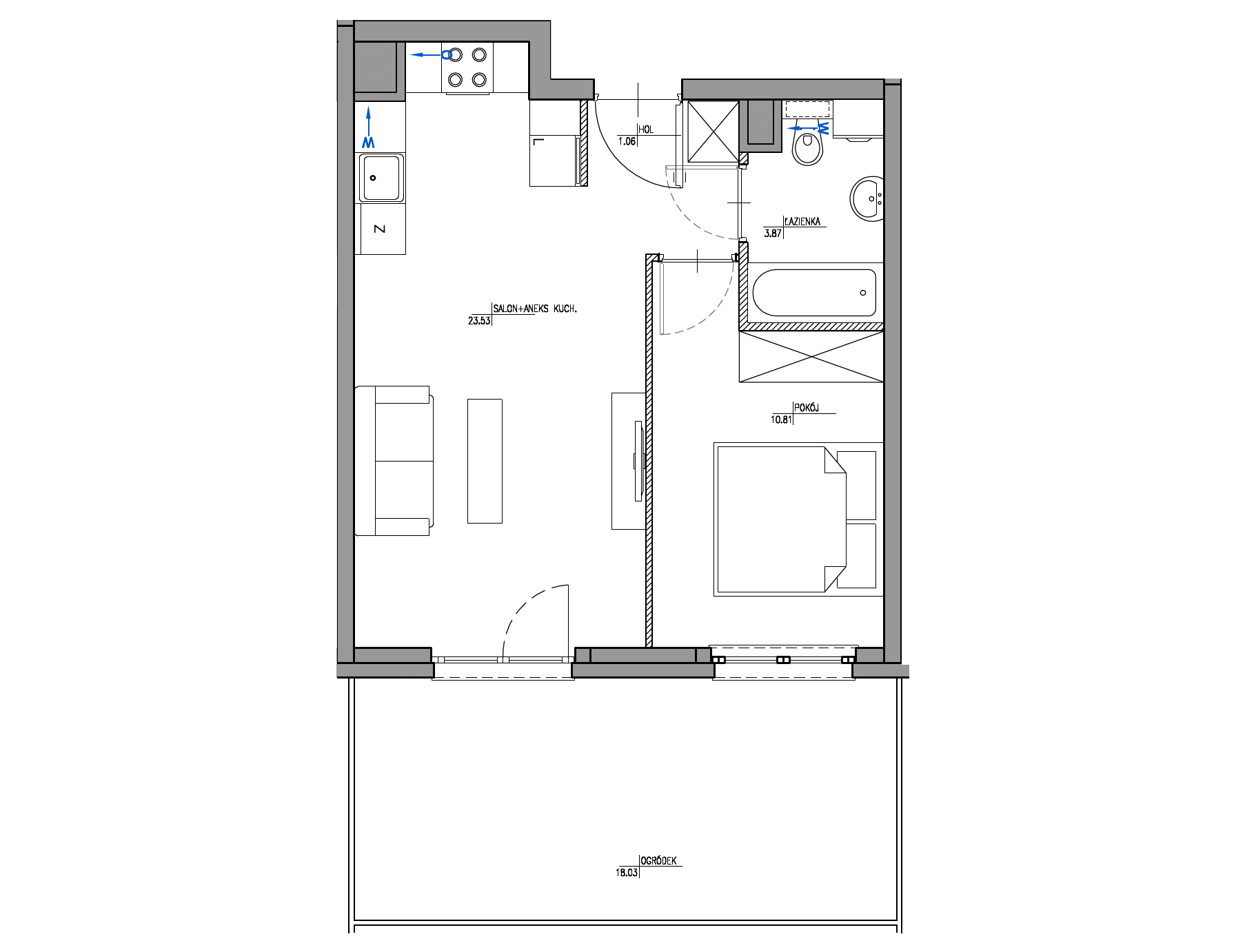 Plan 2 pok. 39m²