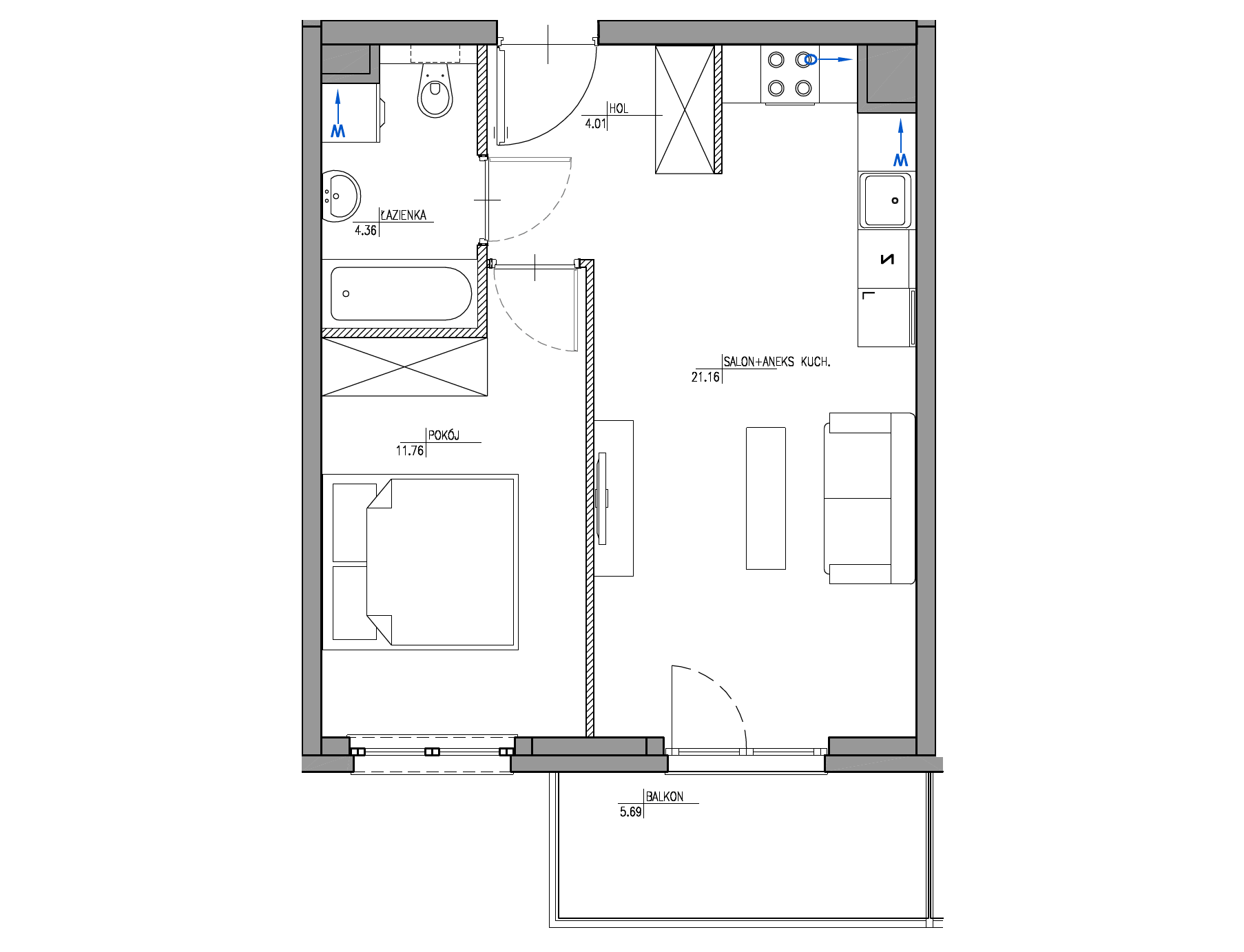 Plan 2 pok. 41m²