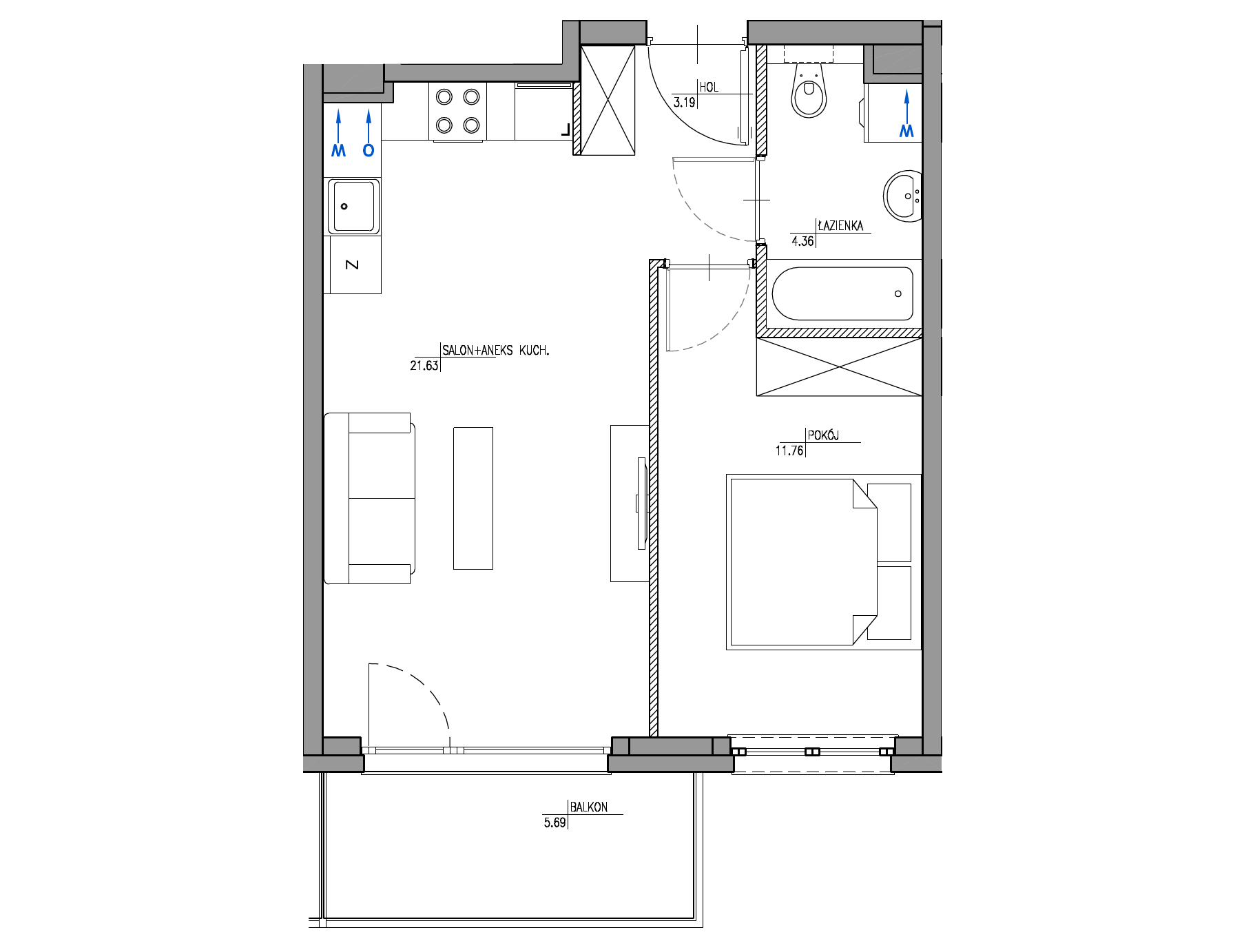 Plan 2 pok. 41m²
