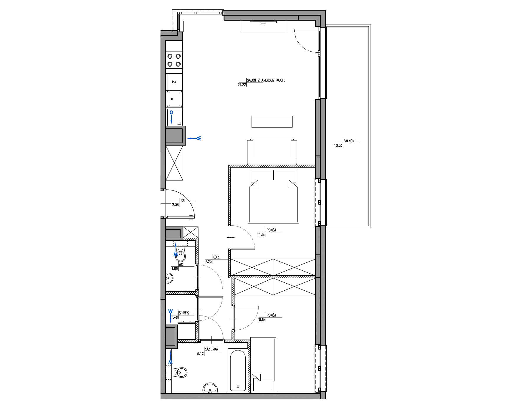 Plan 3 pok. 67m²