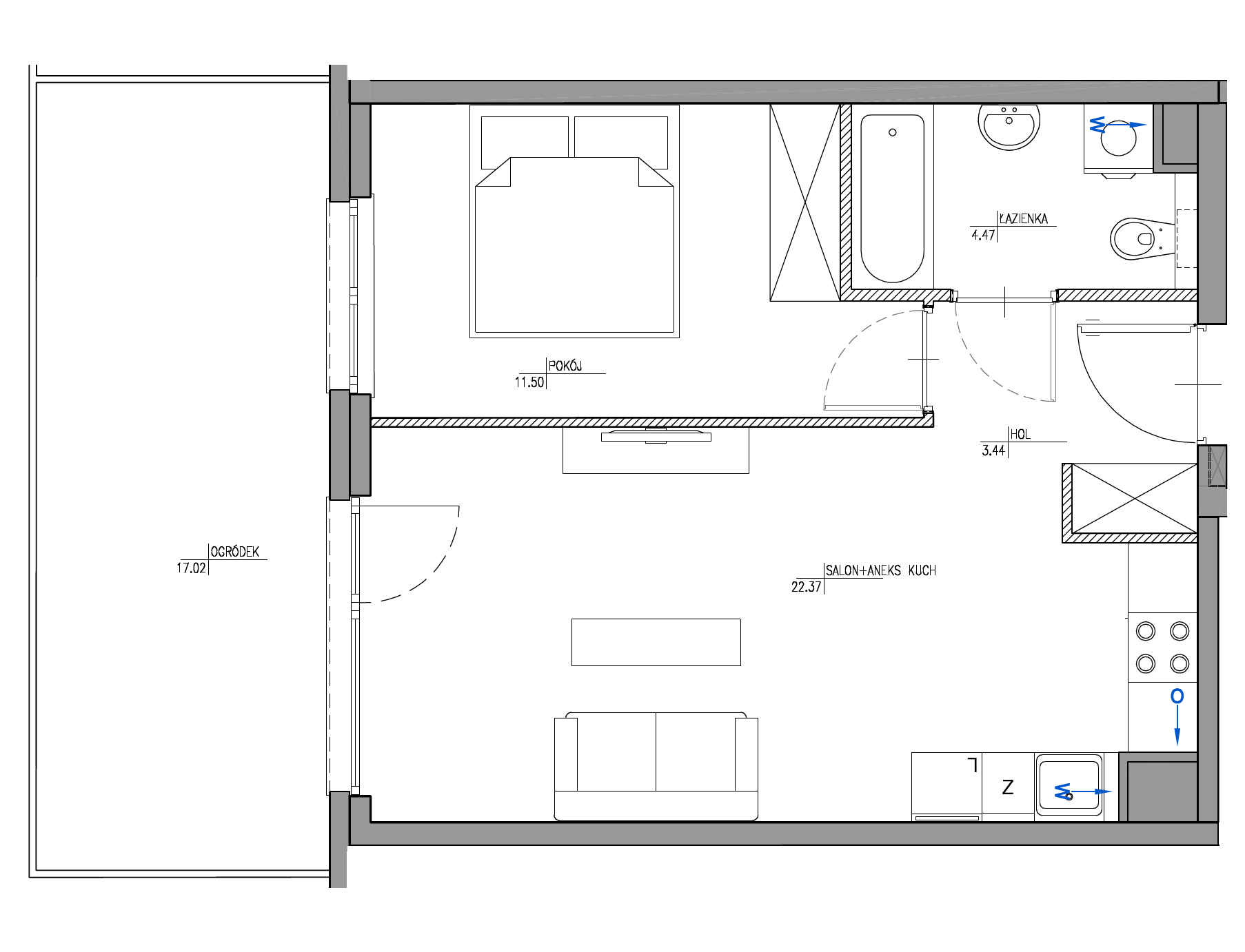 Plan 2 pok. 42m²