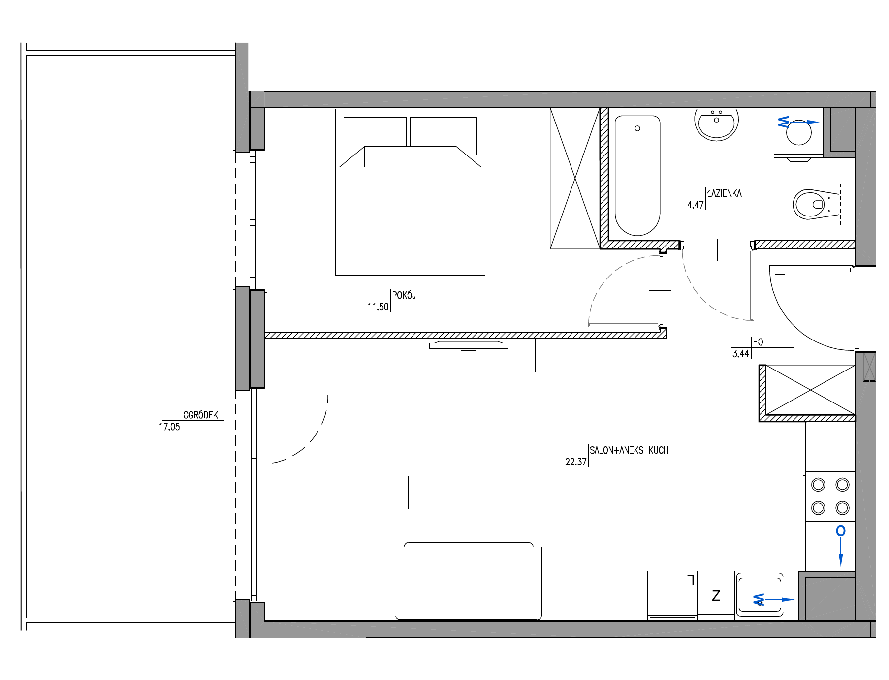 Plan 2 pok. 42m²