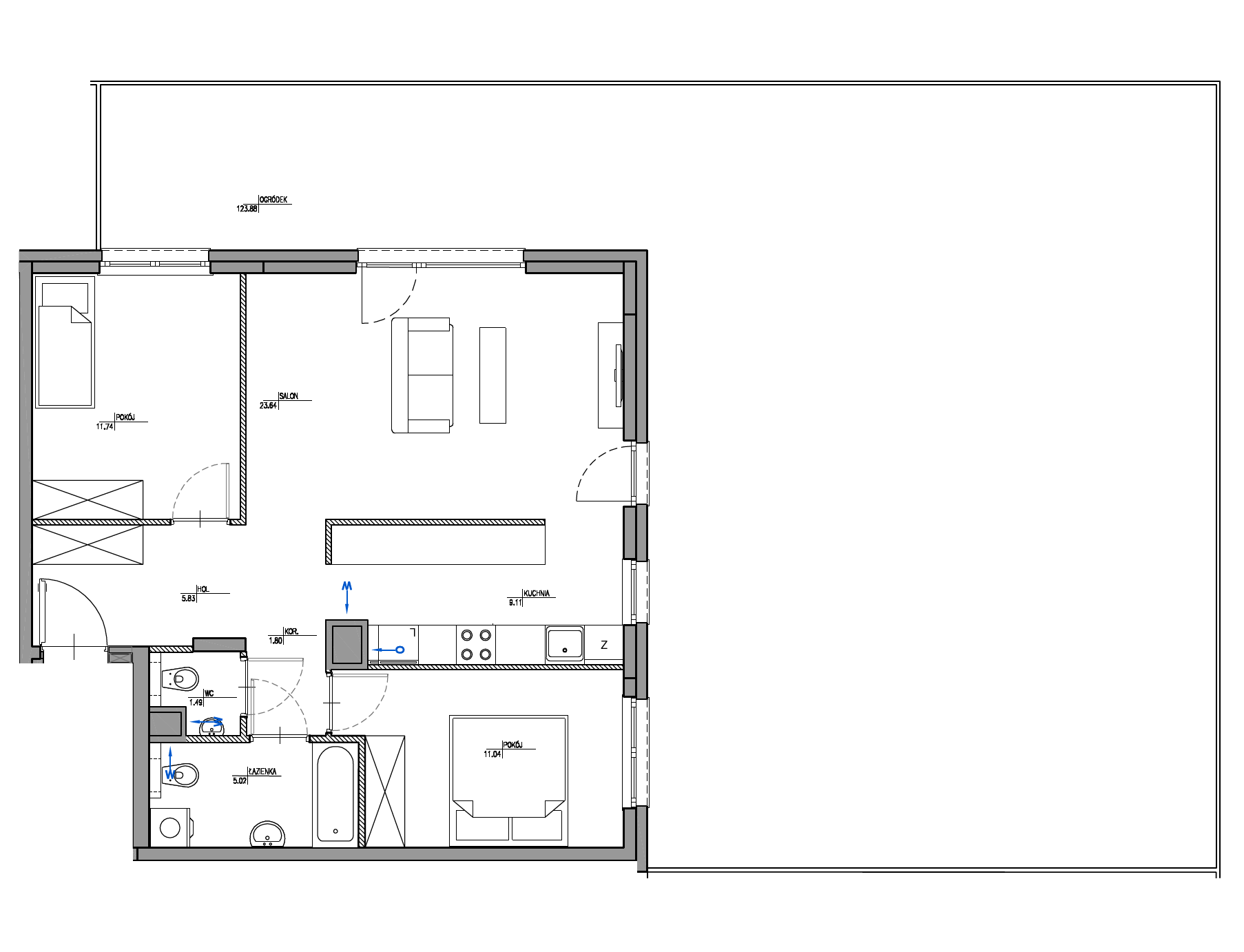Plan 3 pok. 70m²