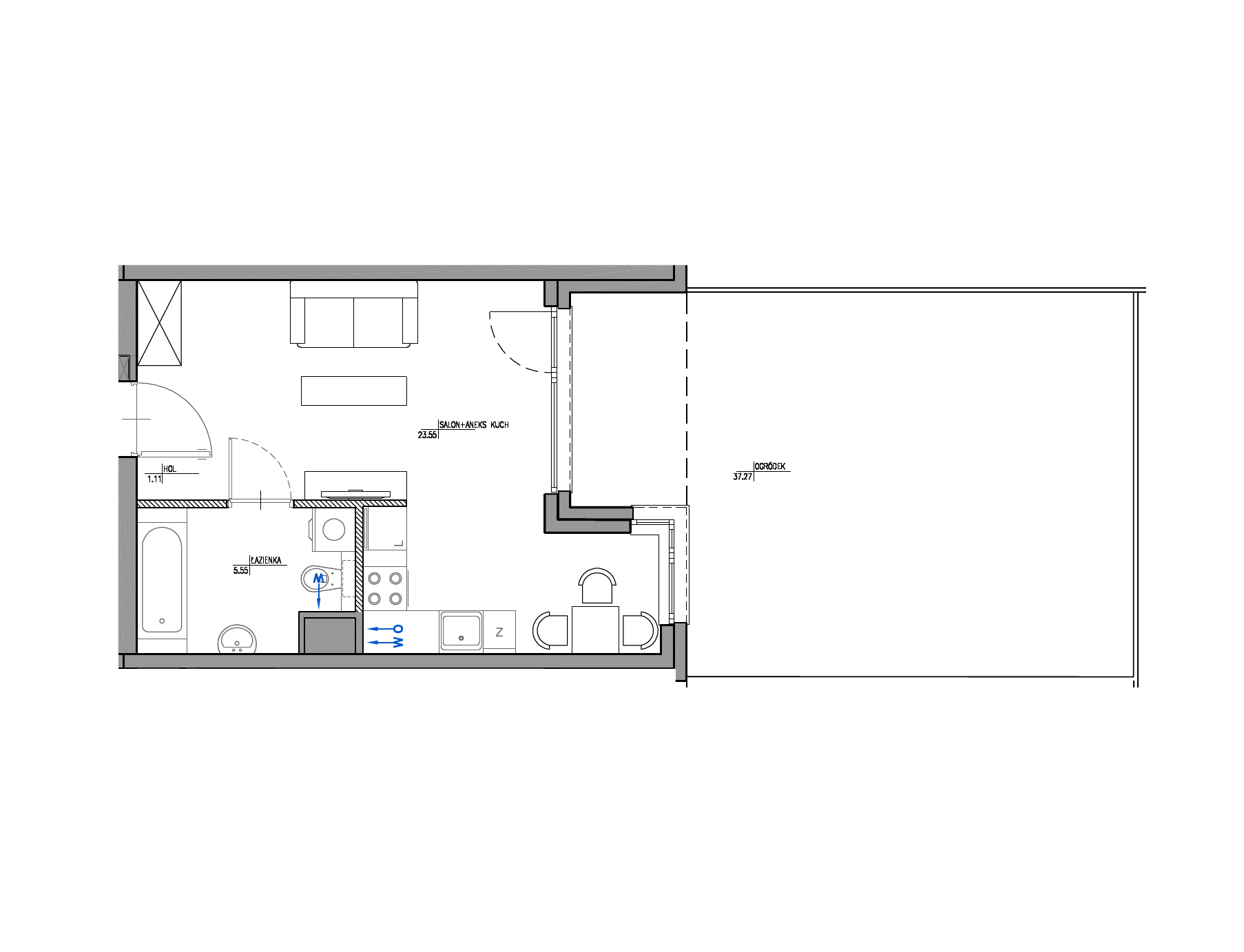 Plan 1 pok. 30m²