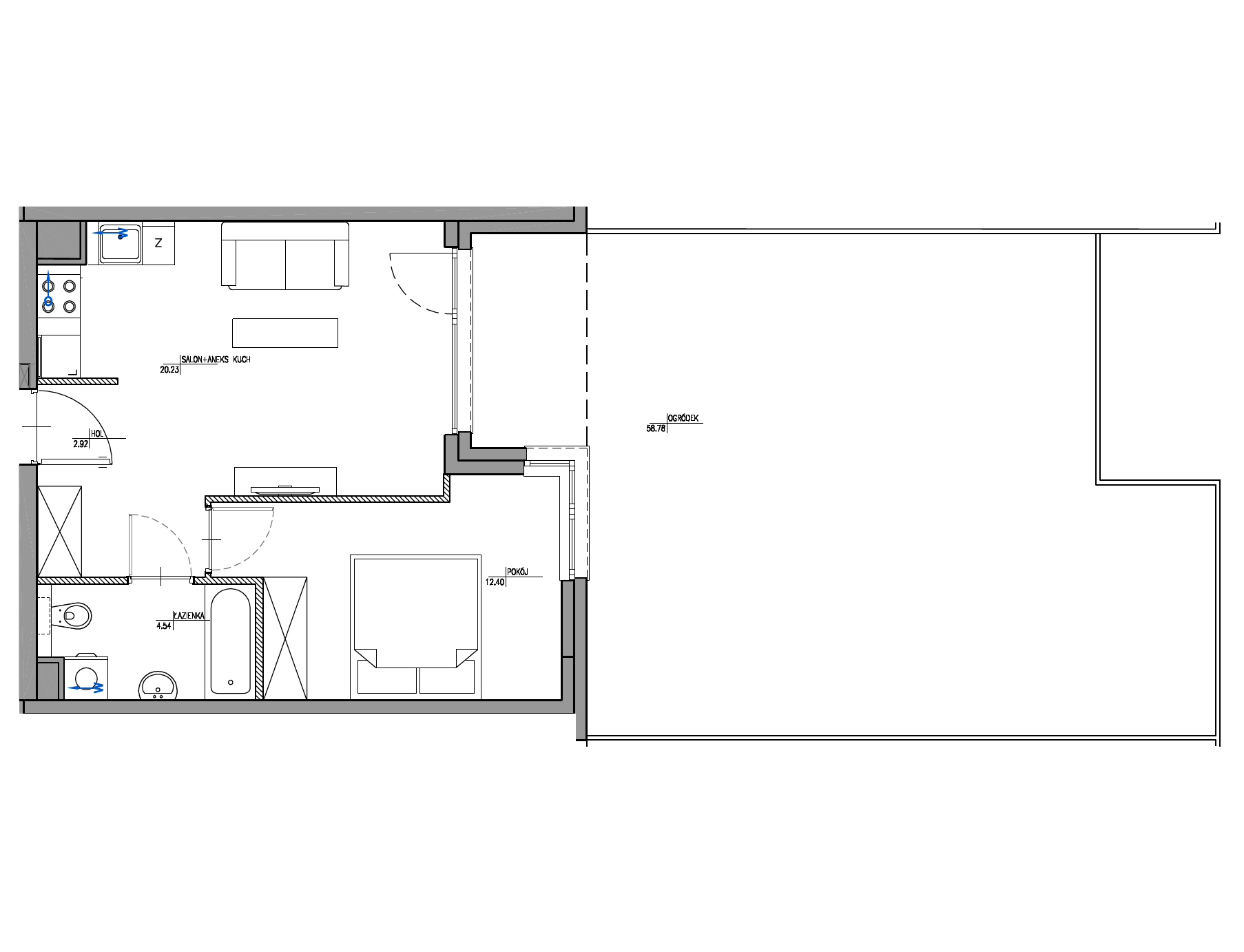 Plan 2 pok. 40m²