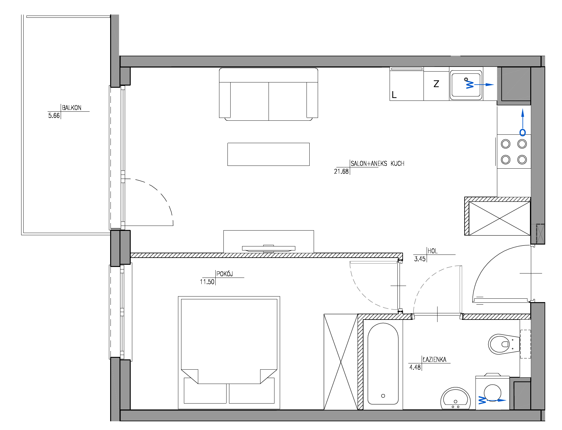 Plan 2 pok. 41m²