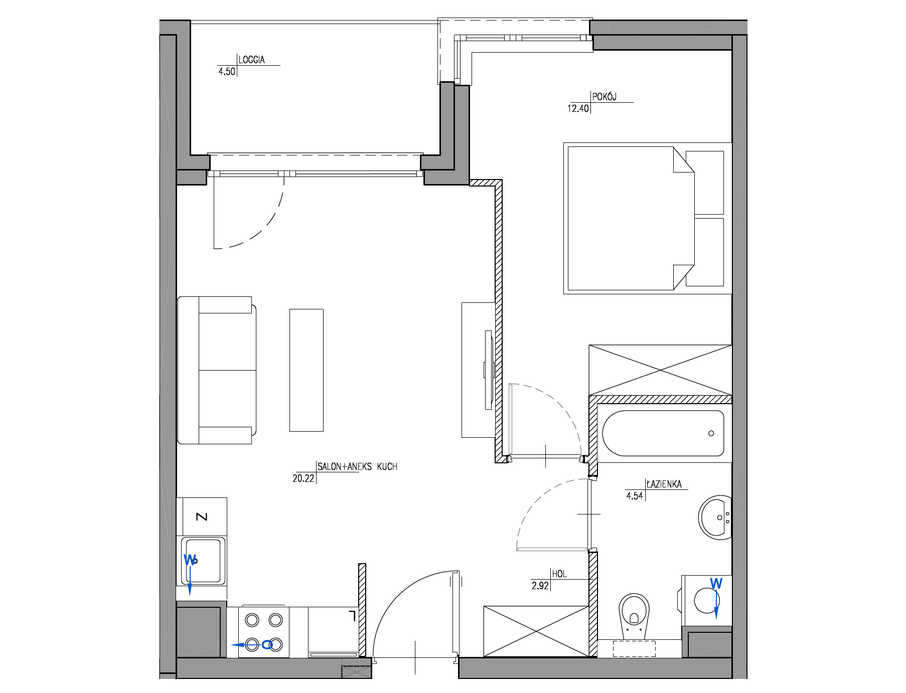 Plan 2 pok. 40m²
