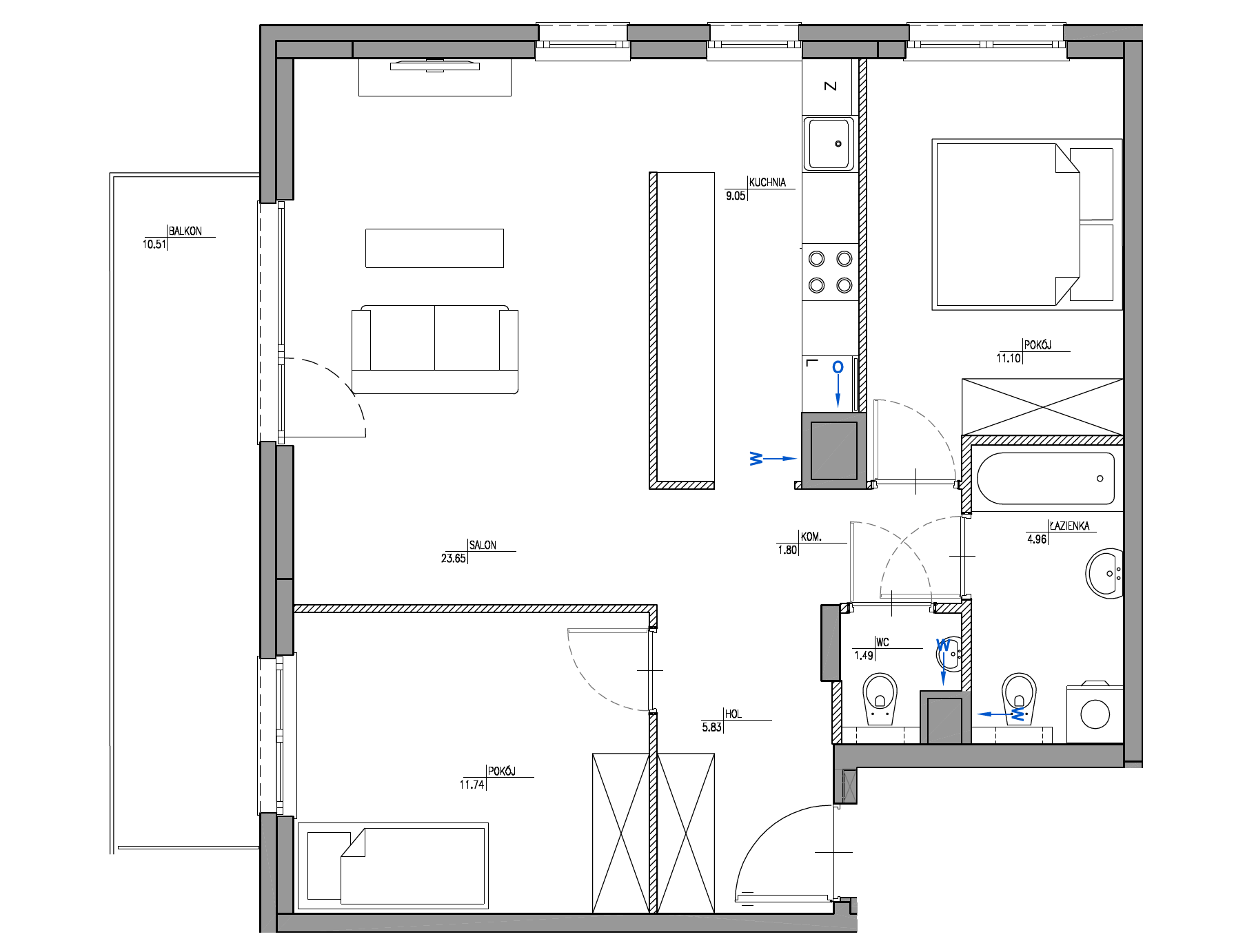 Plan 3 pok. 70m²