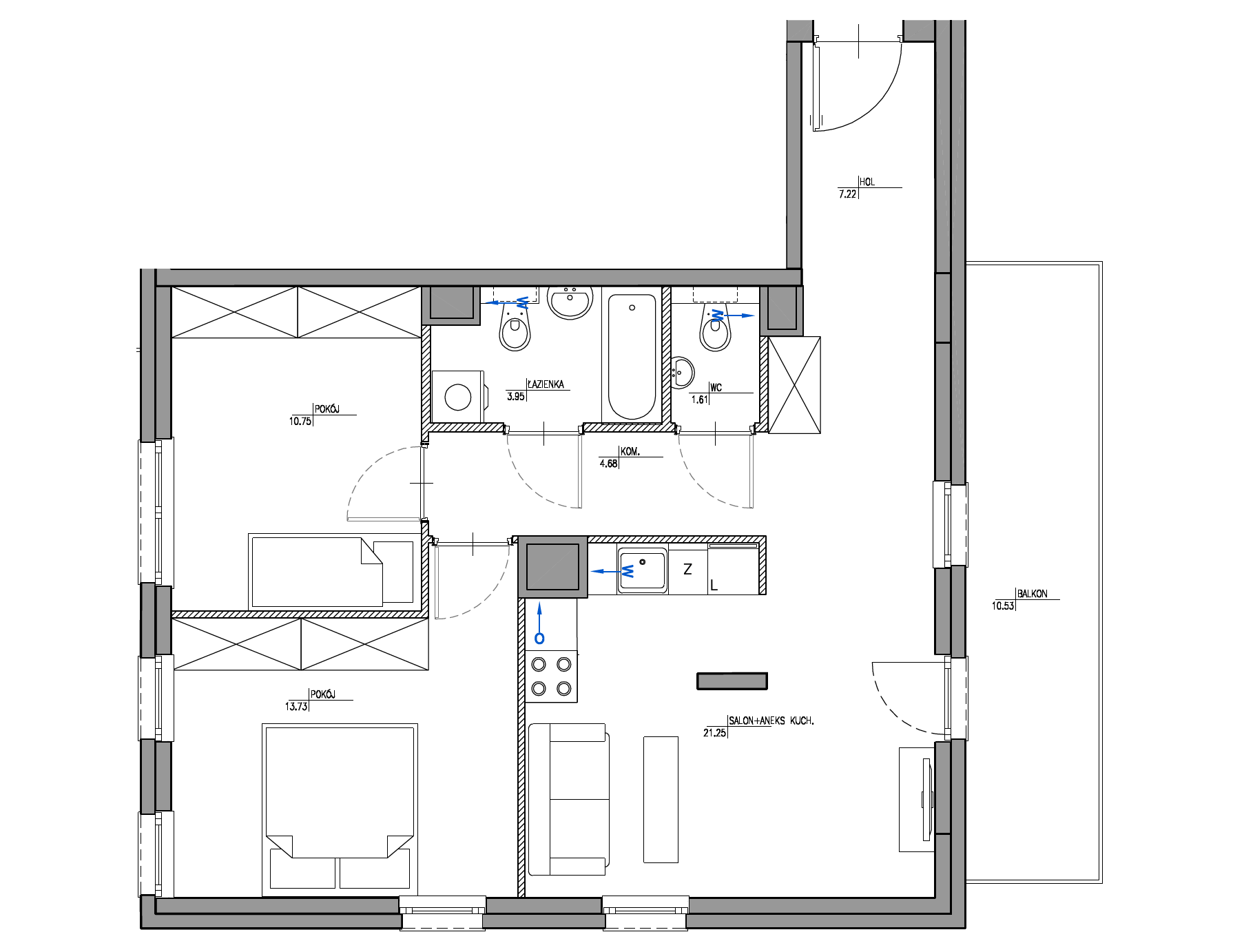 Plan 3 pok. 63m²
