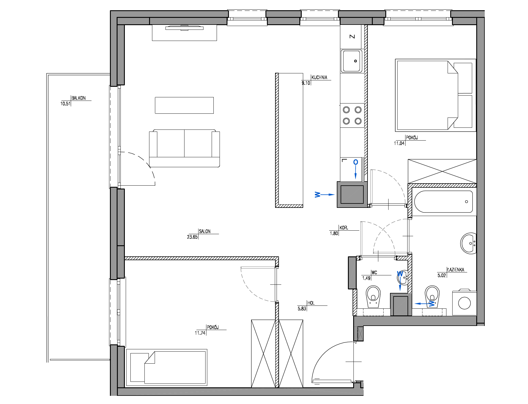 Plan 3 pok. 70m²