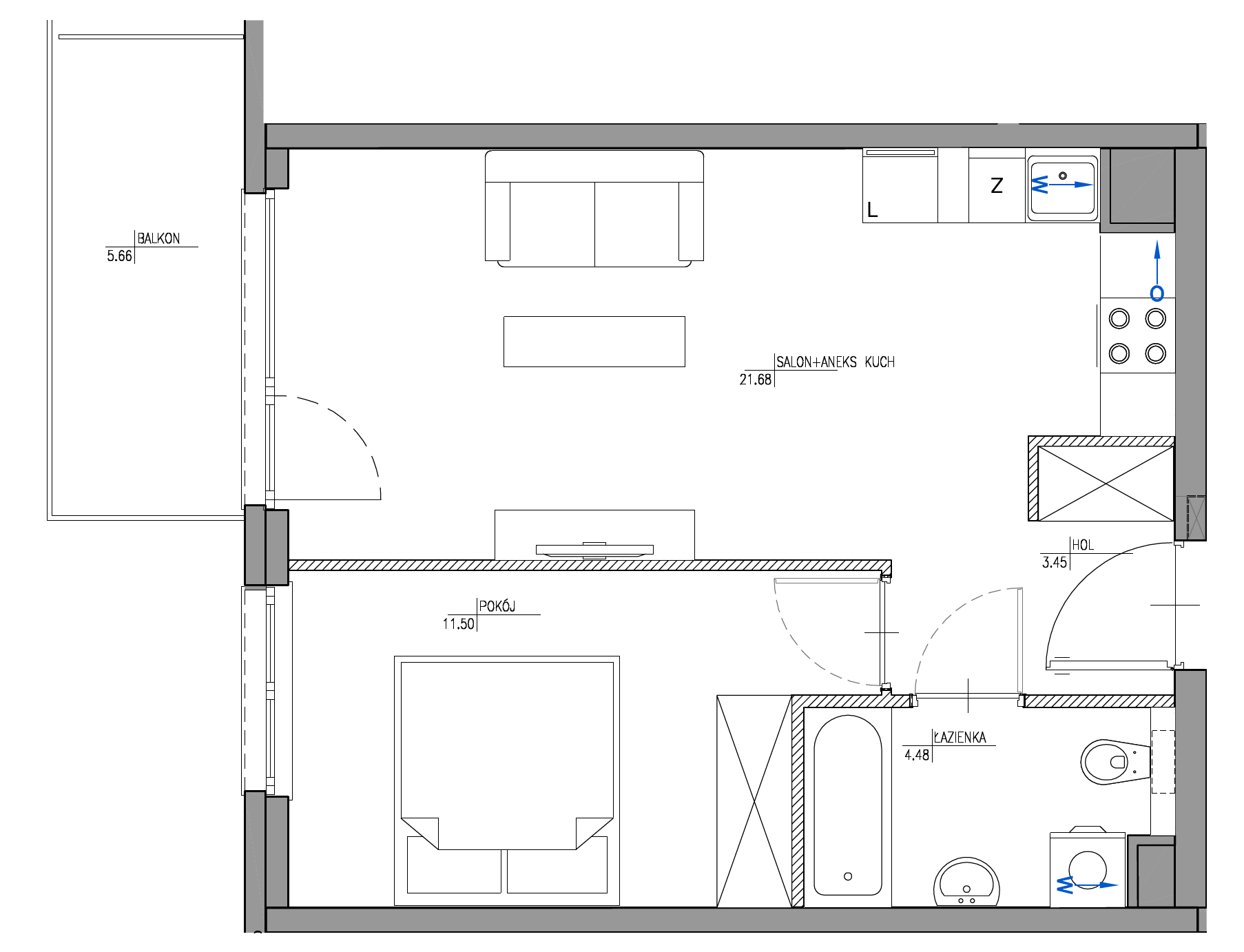 Plan 2 pok. 41m²