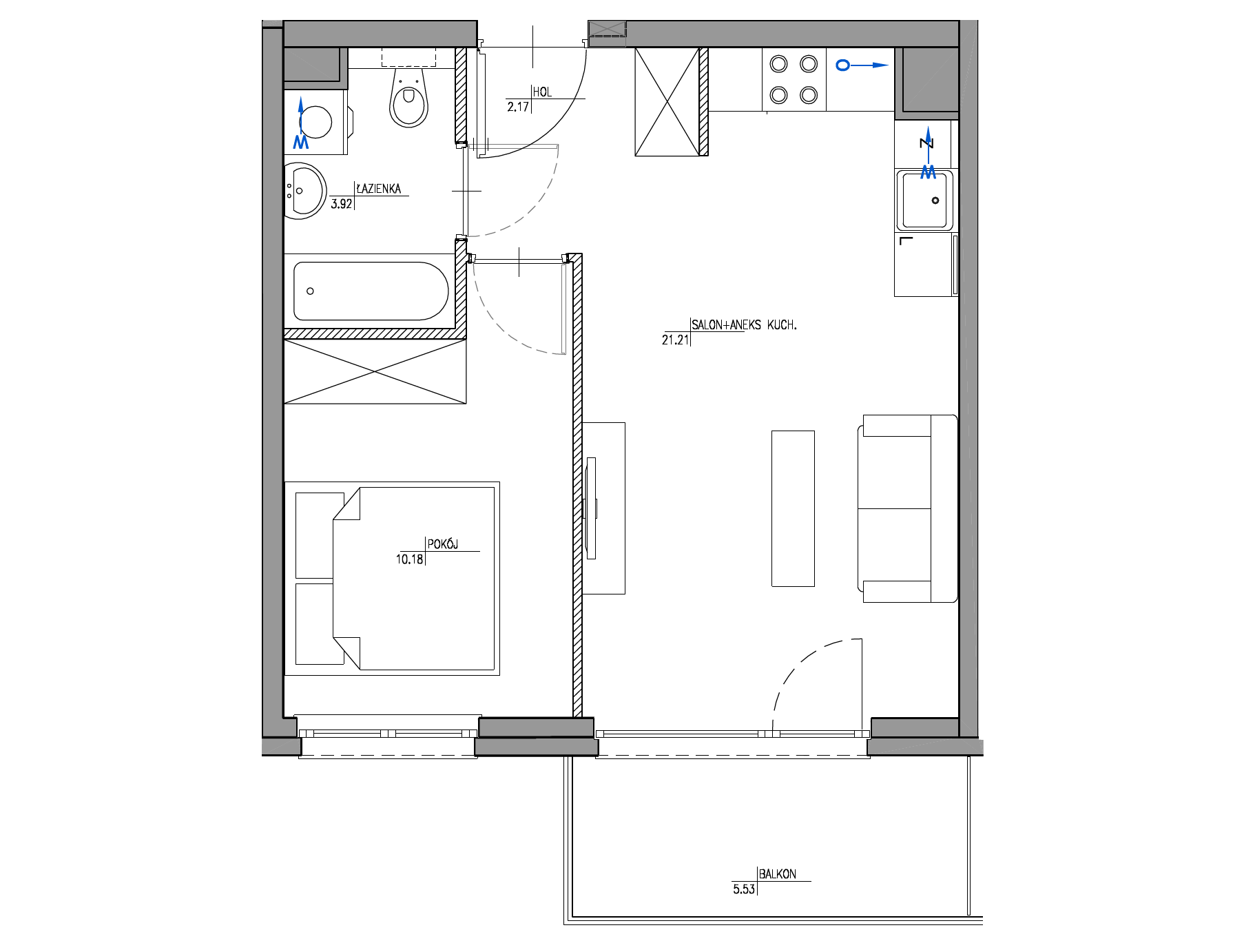 Plan 2 pok. 37m²