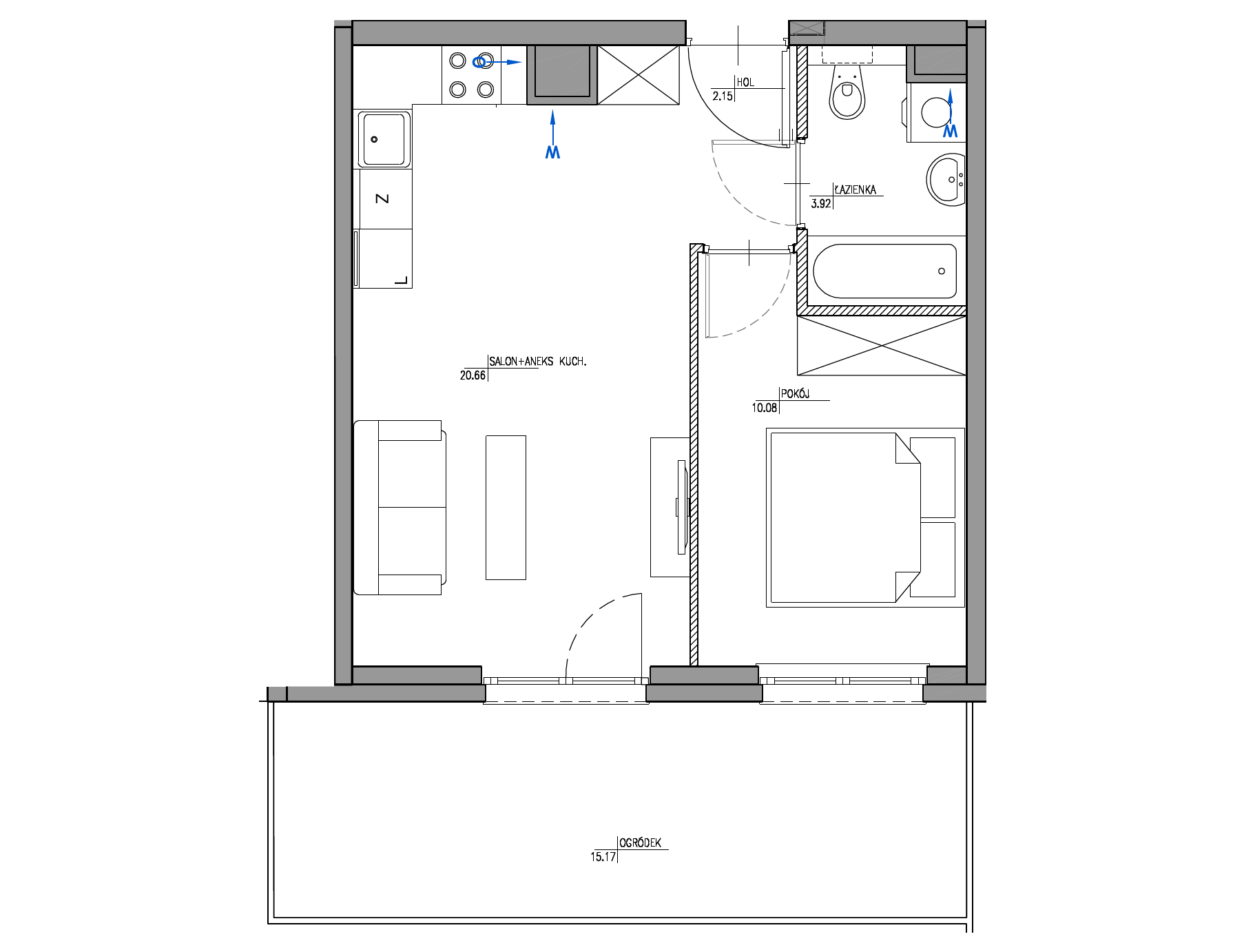 Plan 2 pok. 37m²