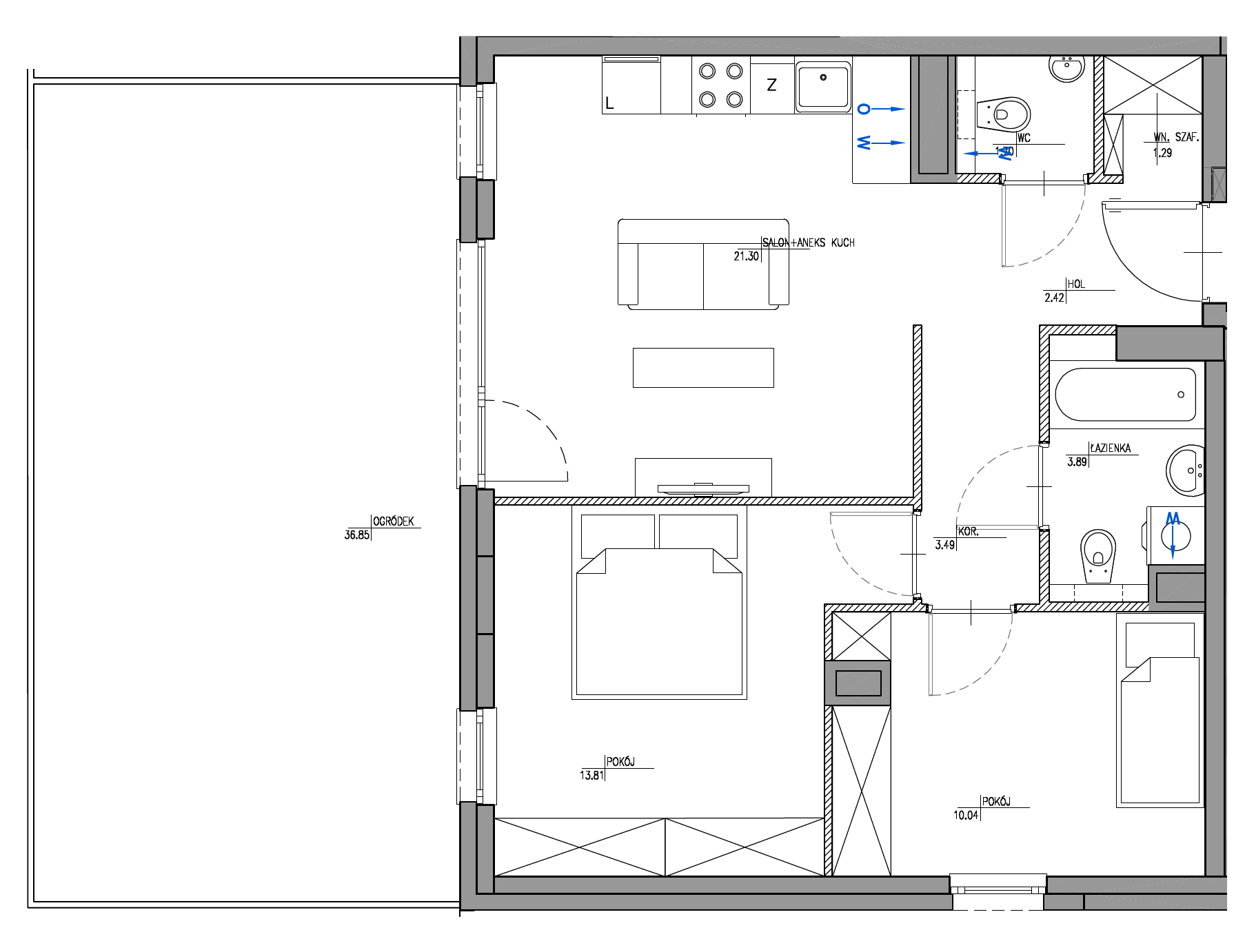 Plan 3 pok. 58m²