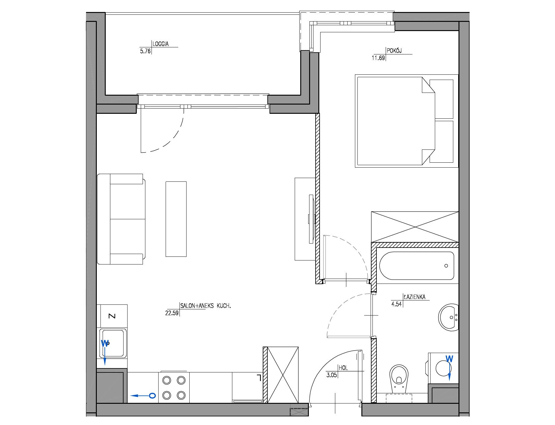 Plan 2 pok. 42m²