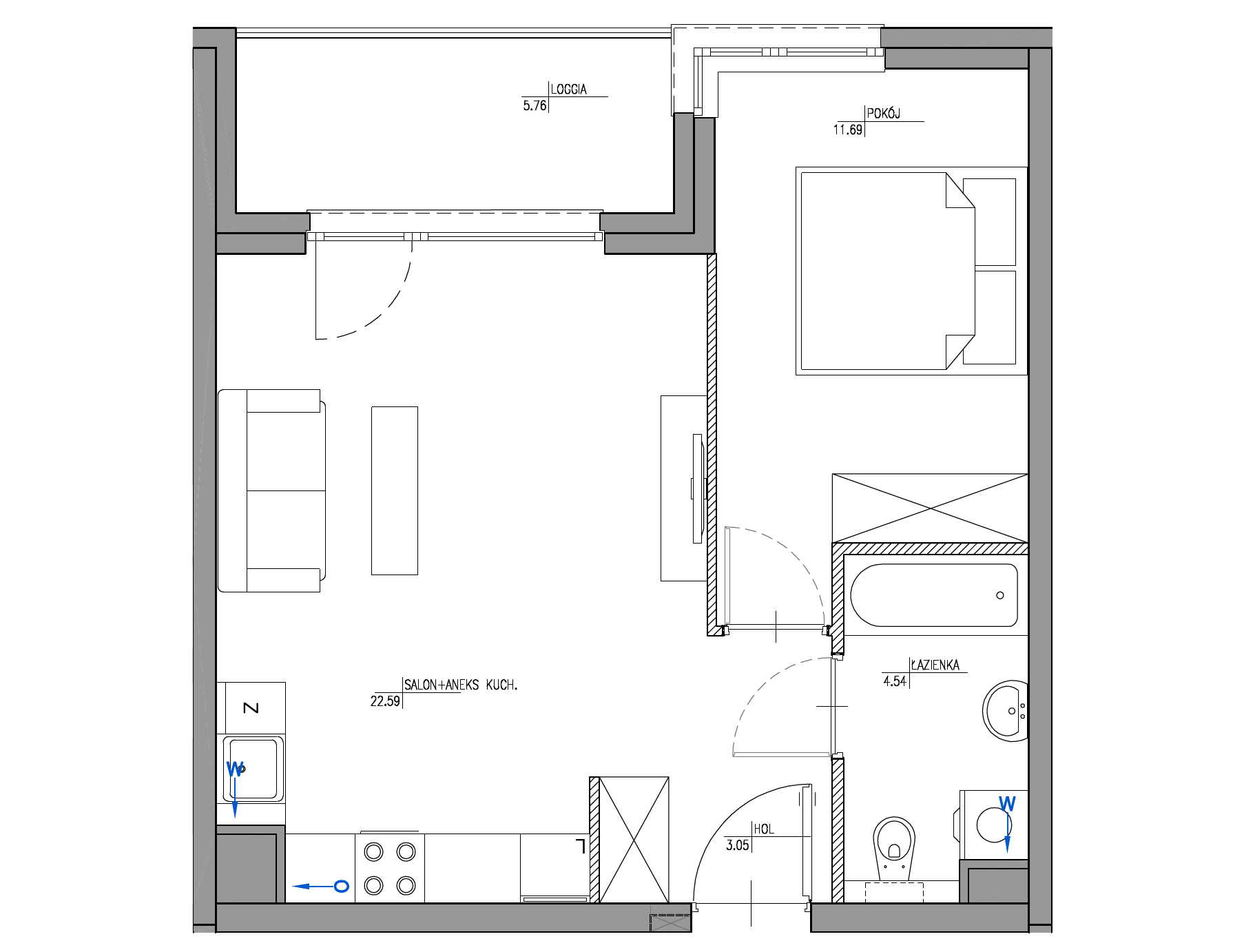 Plan 2 pok. 42m²