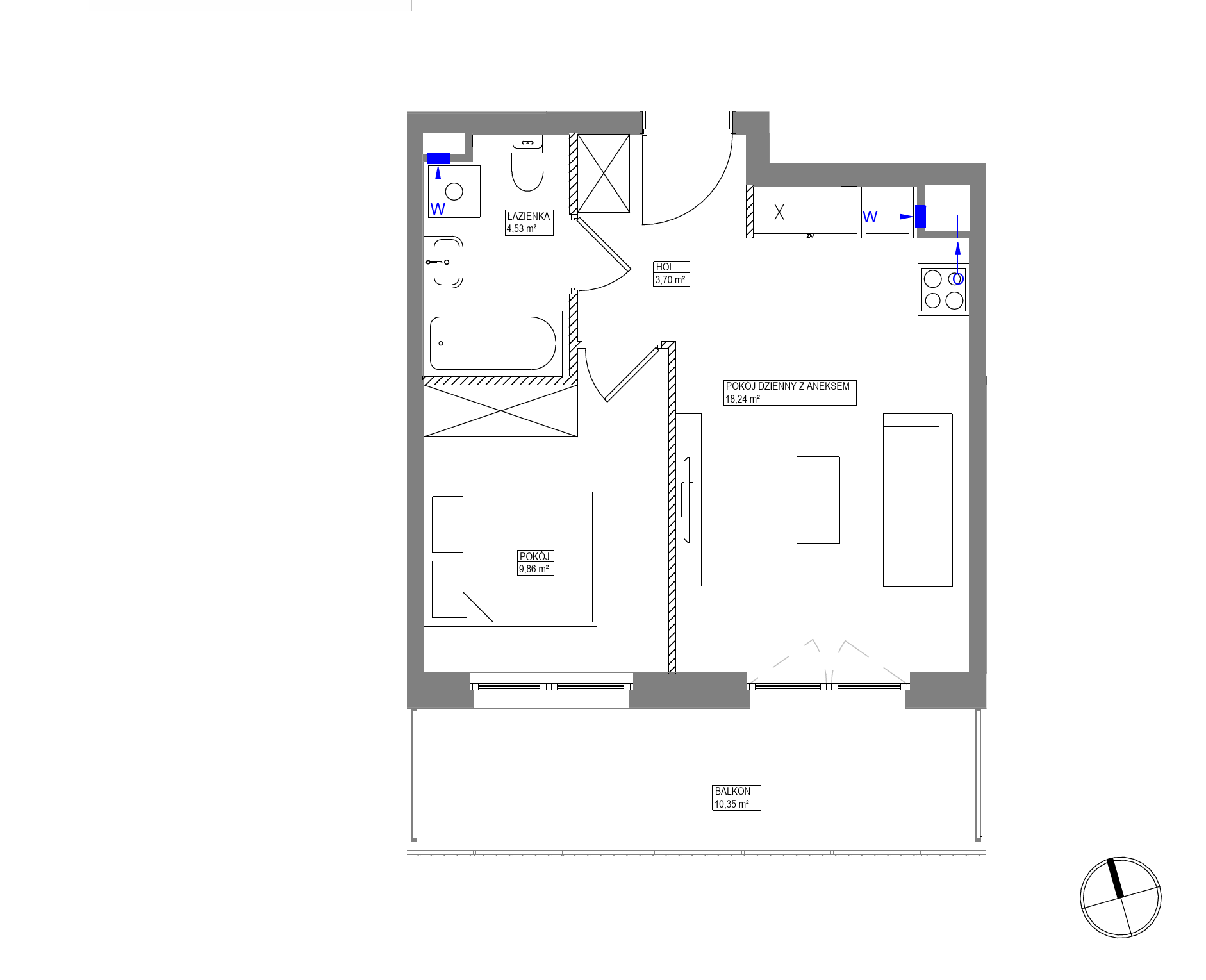 Plan 2 pok. 36m²