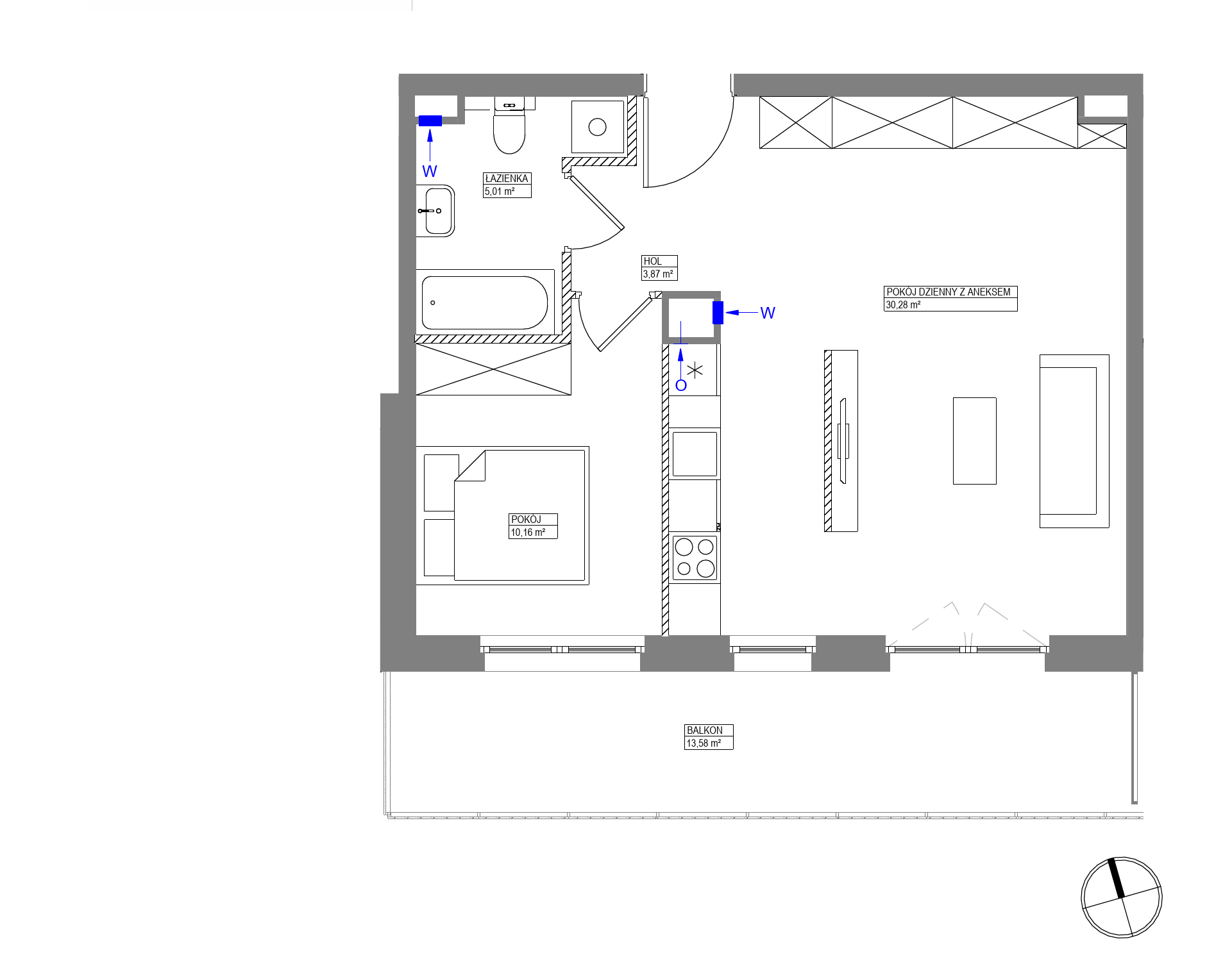 Plan 2 pok. 49m²