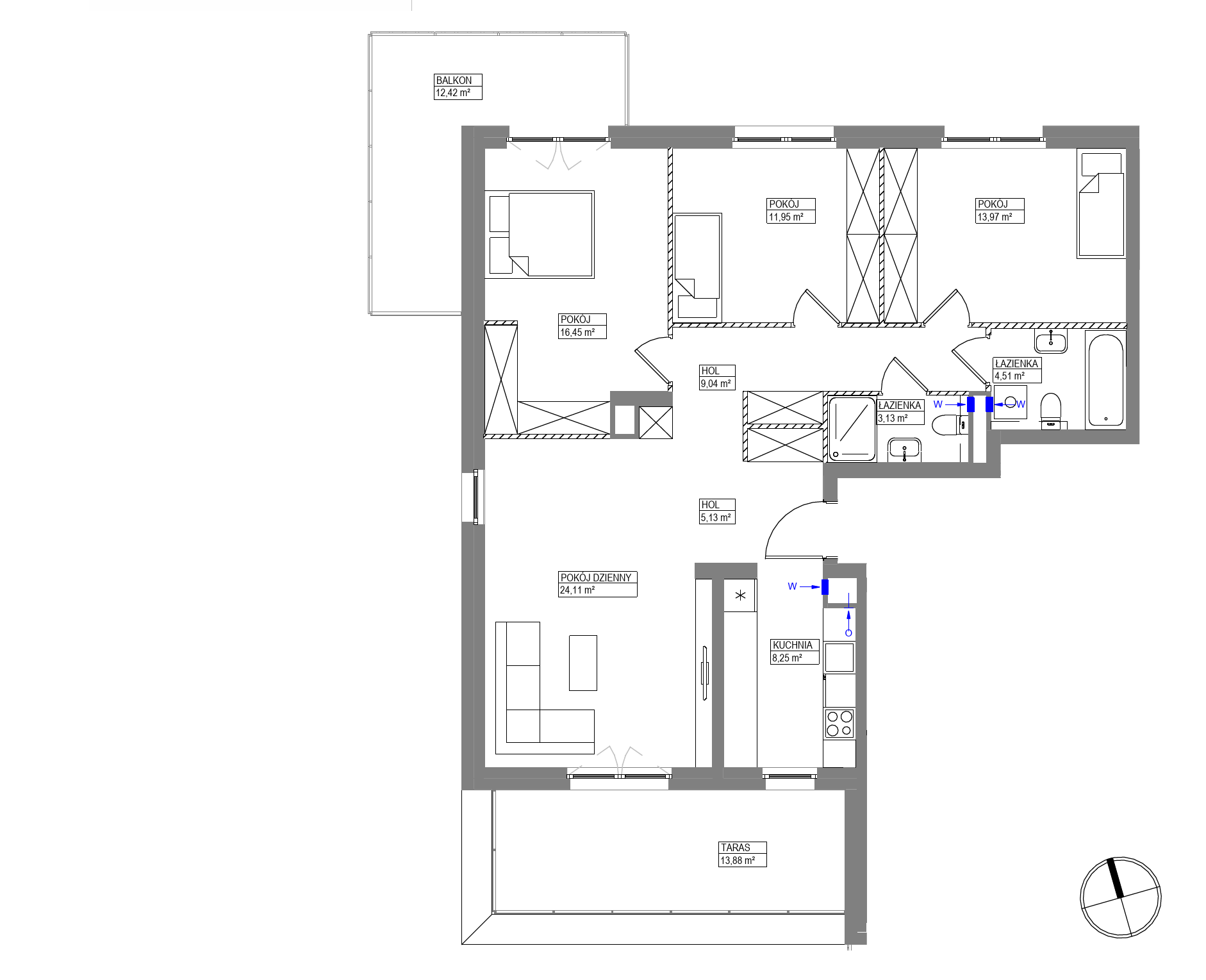 Plan 4 pok. 97m²