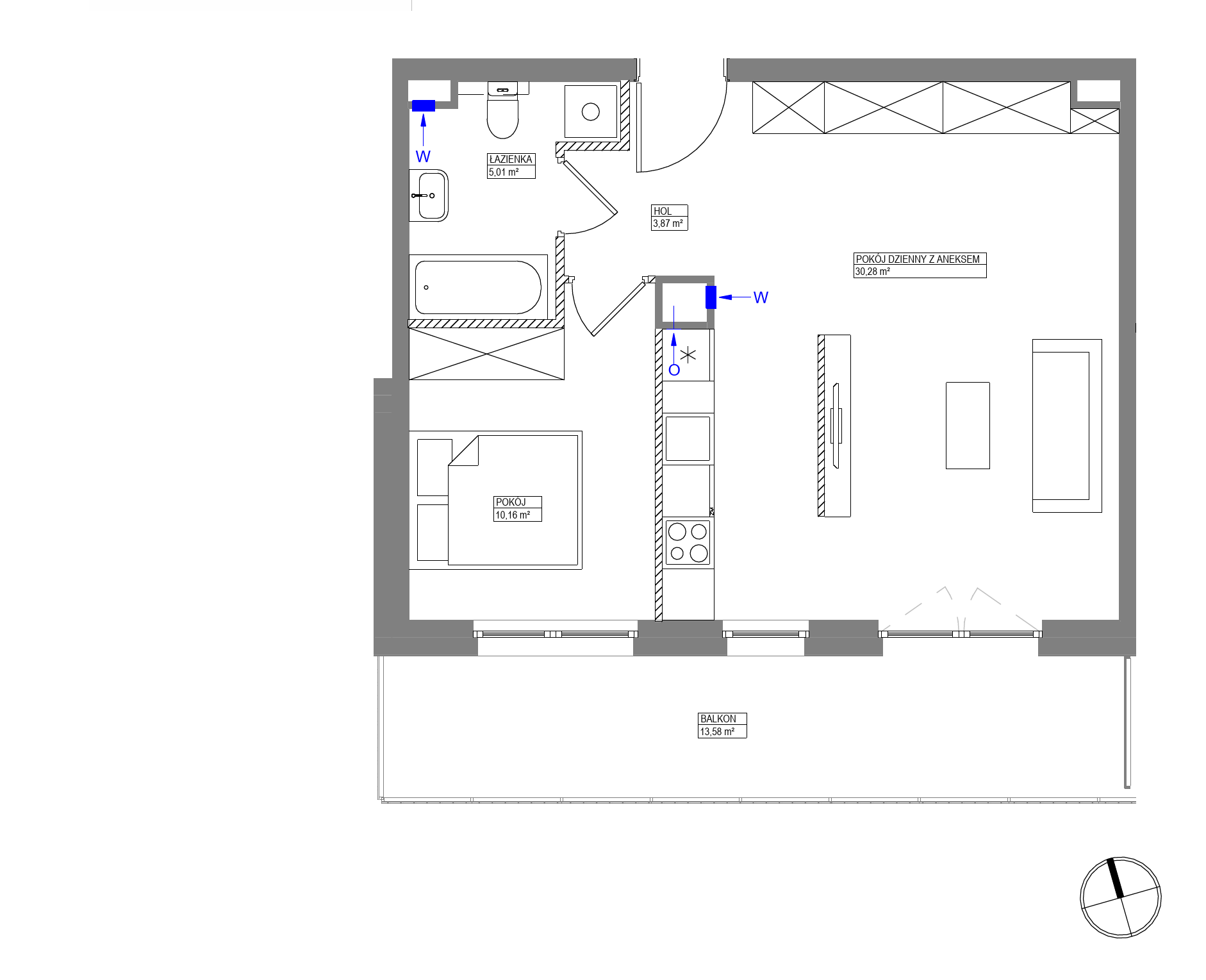 Plan 2 pok. 49m²