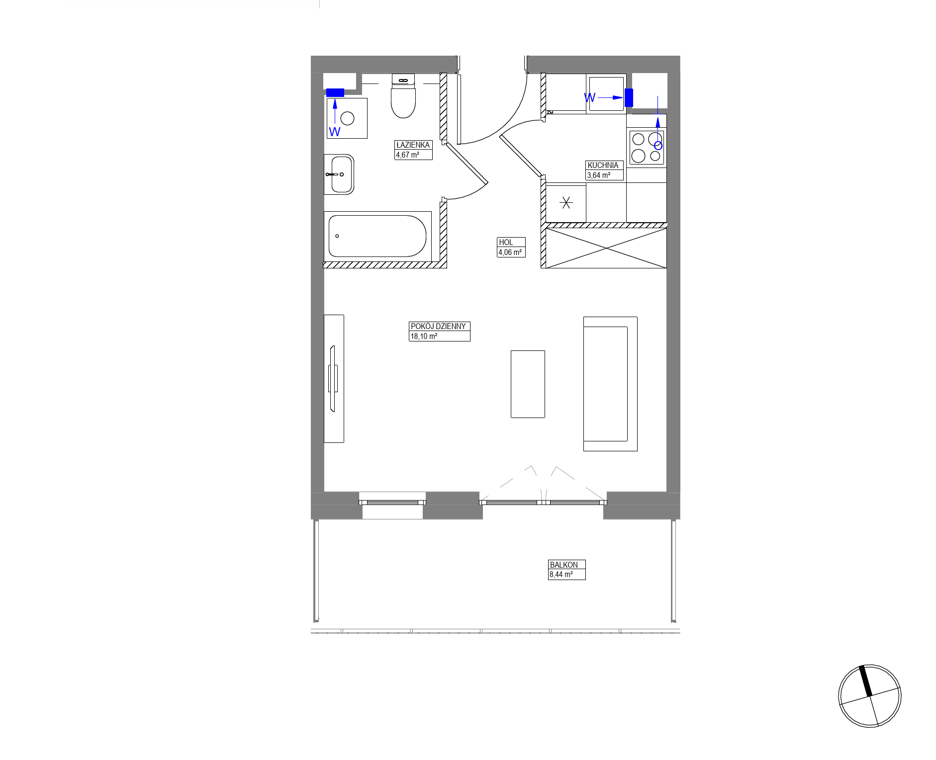 Plan 1 pok. 30m²