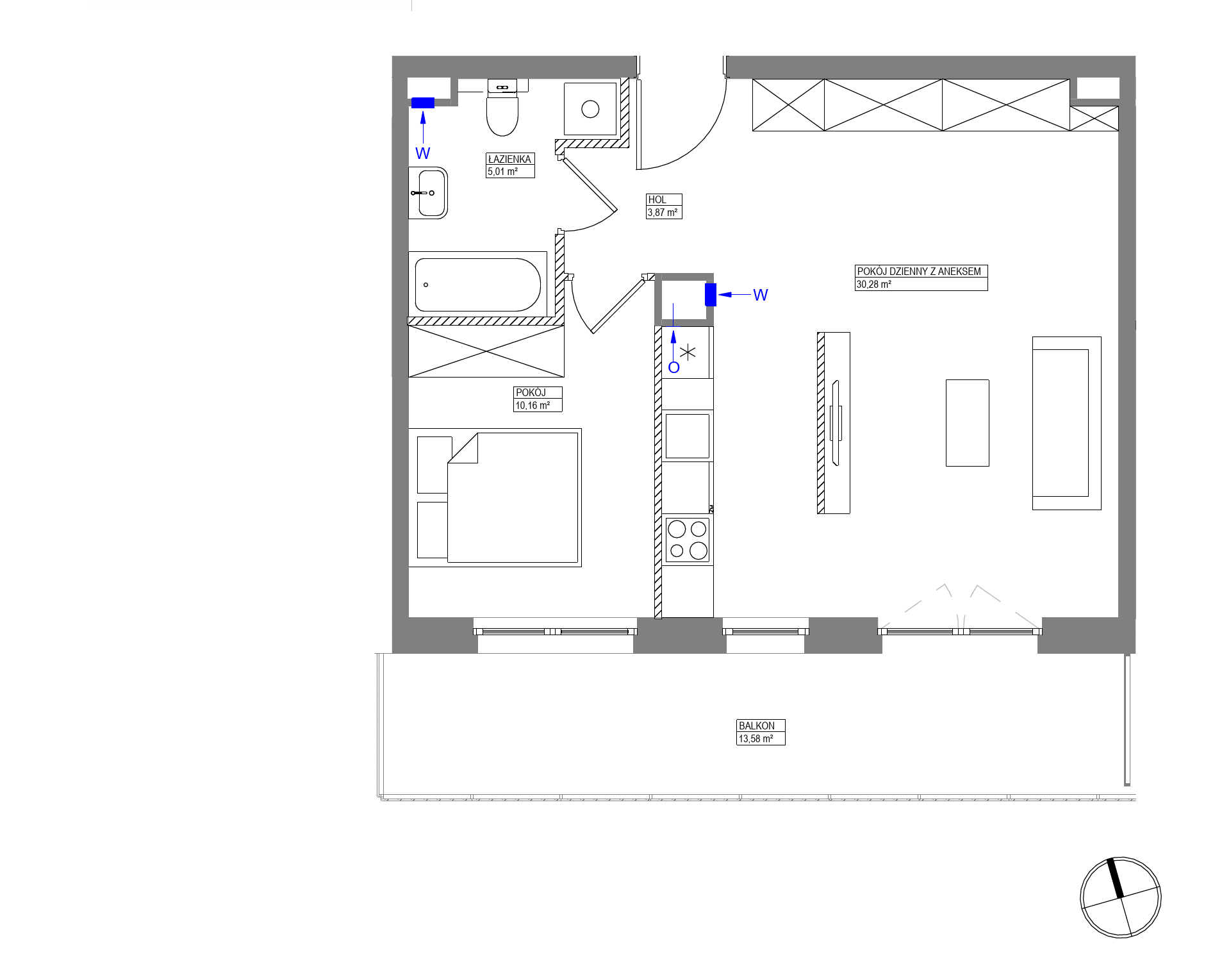 Plan 2 pok. 49m²