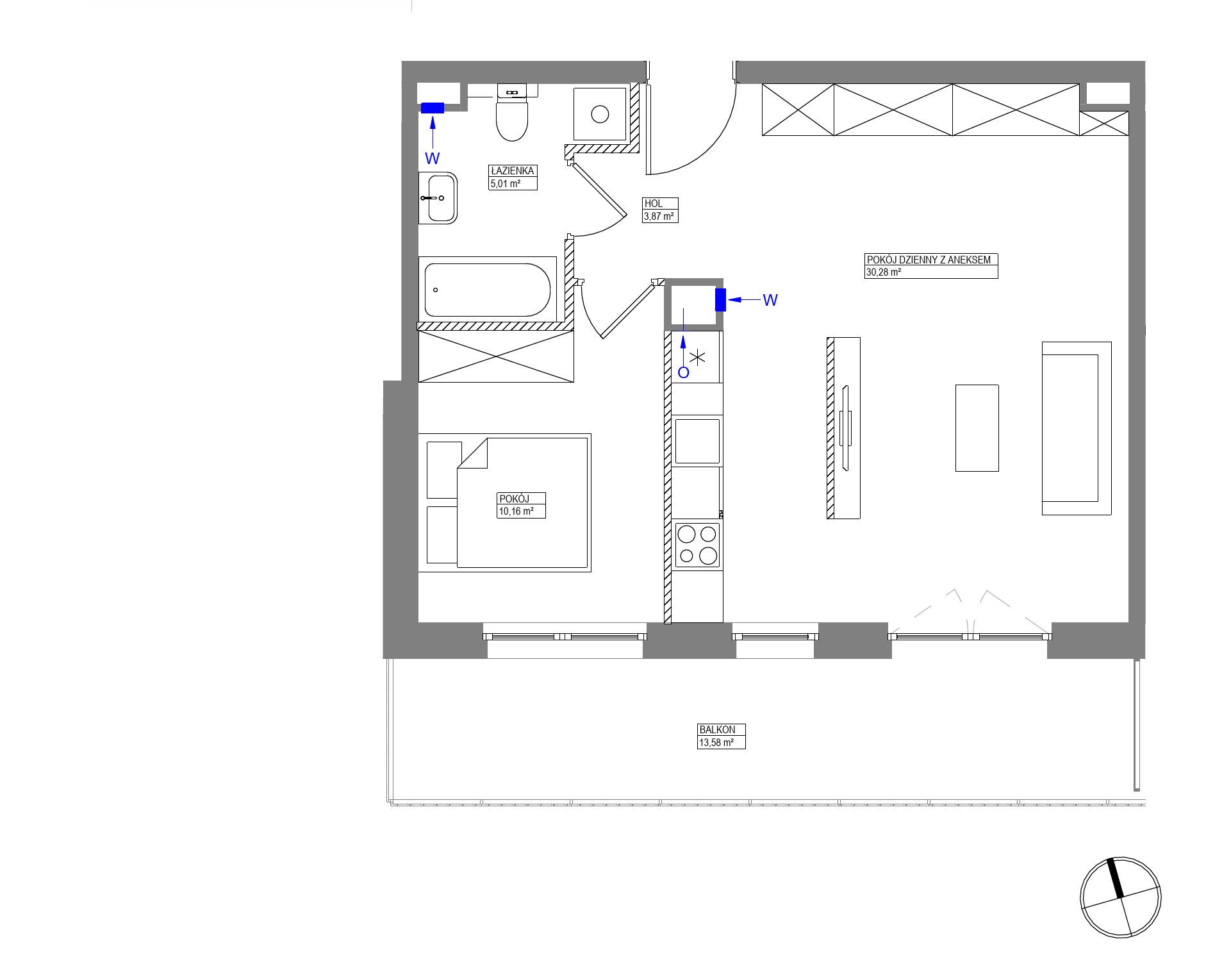 Plan 2 pok. 49m²
