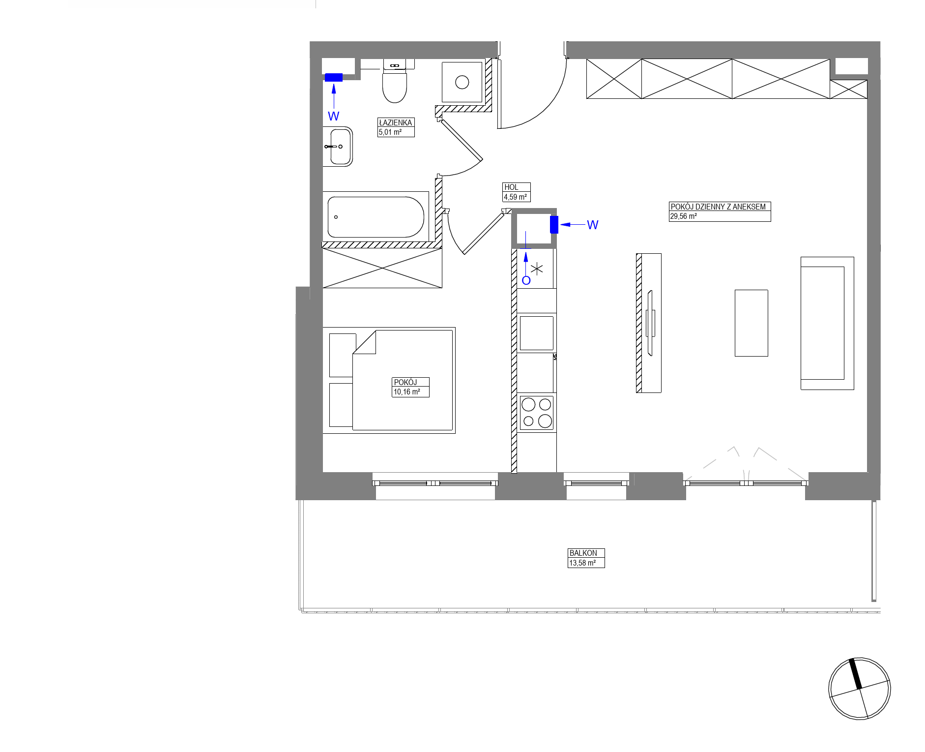 Plan 2 pok. 49m²