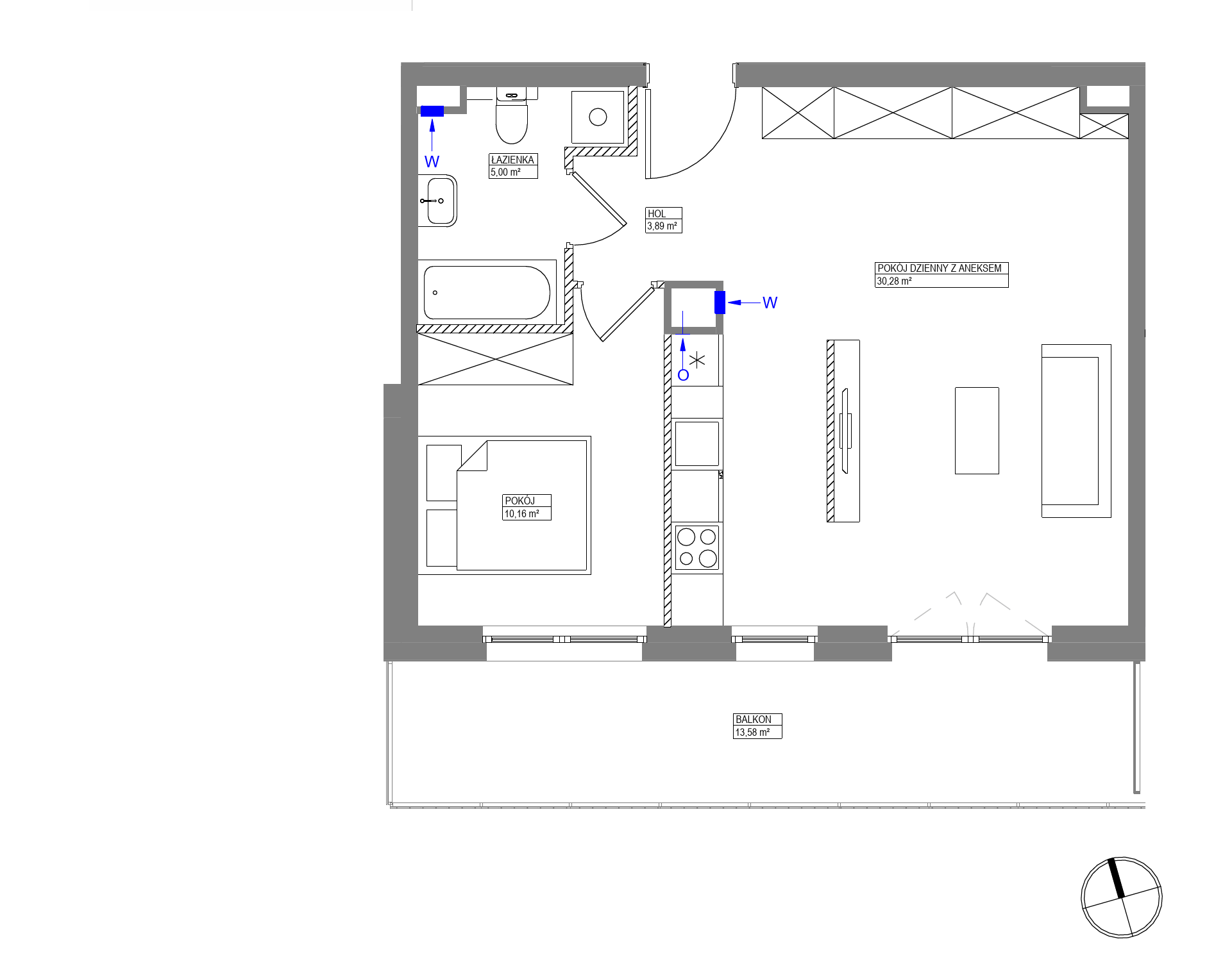 Plan 2 pok. 49m²