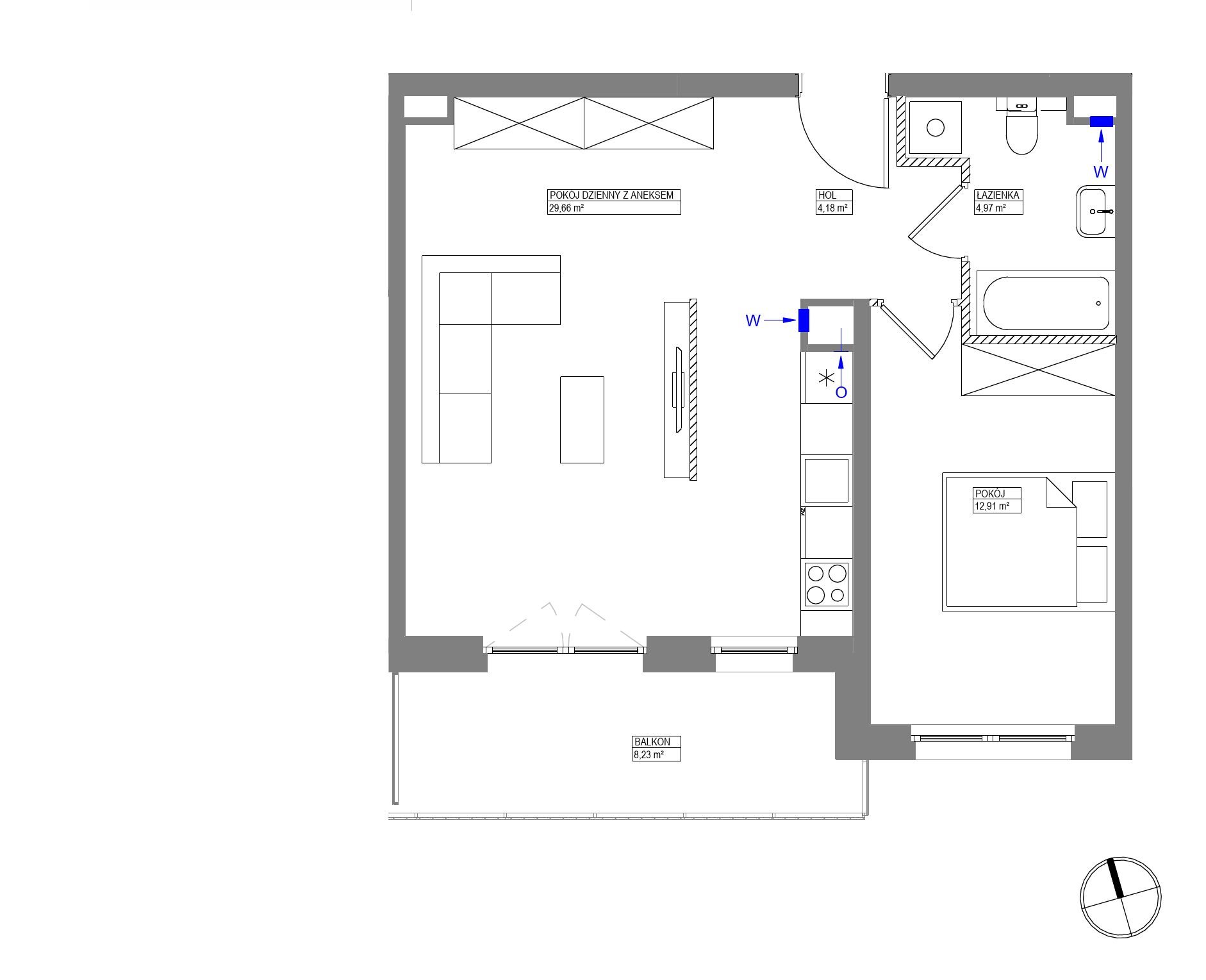 Plan 2 pok. 52m²