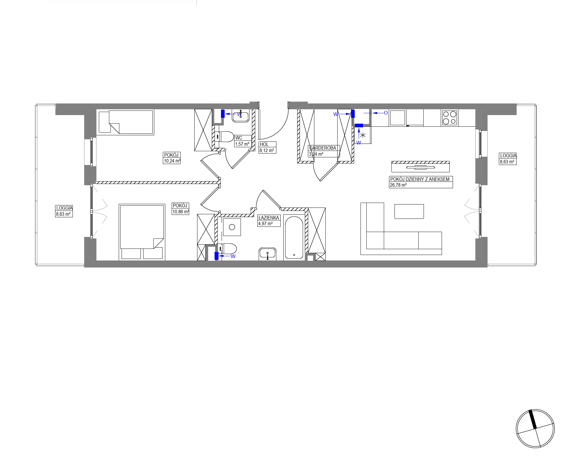 Plan 3 pok. 66m²