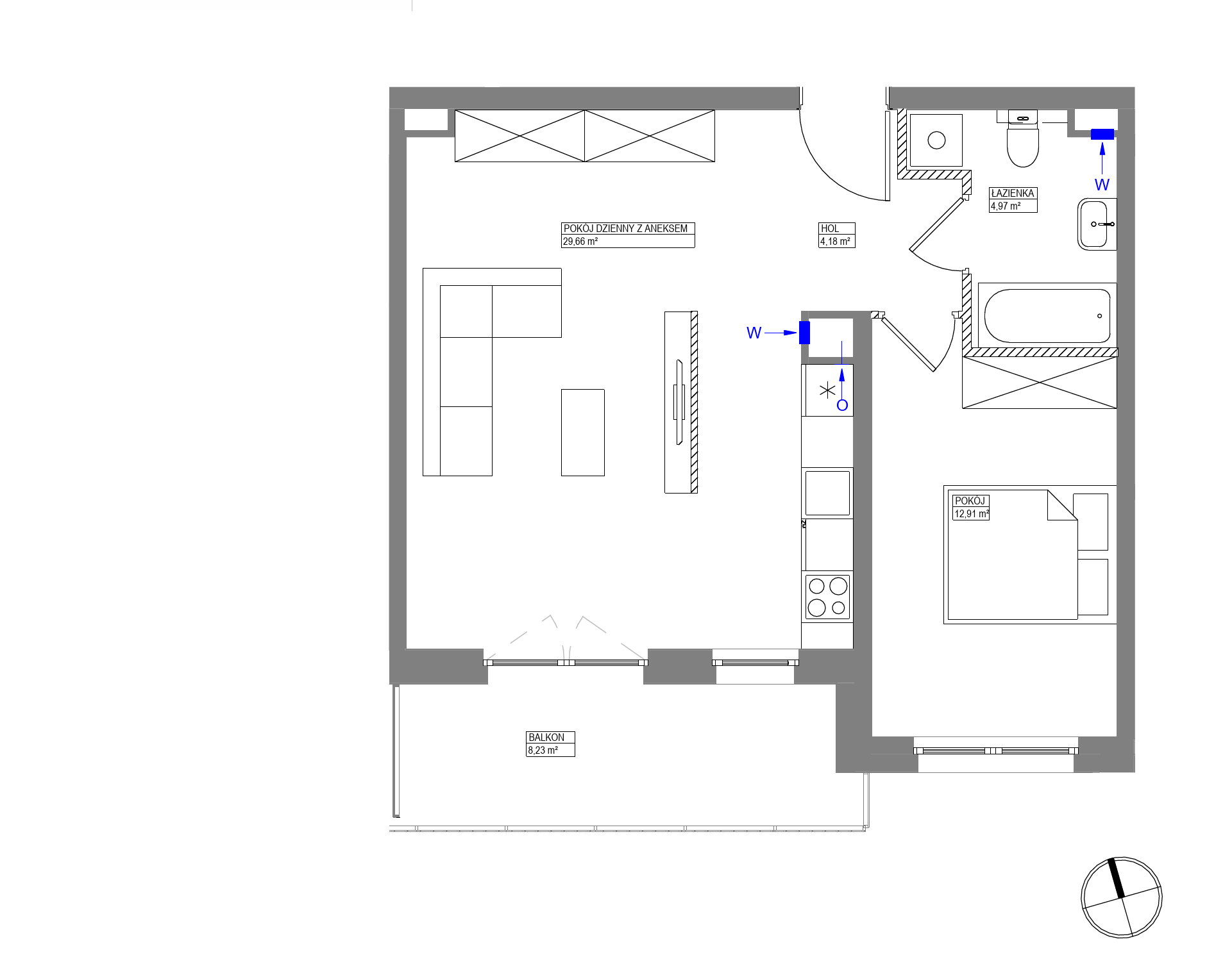 Plan 2 pok. 52m²